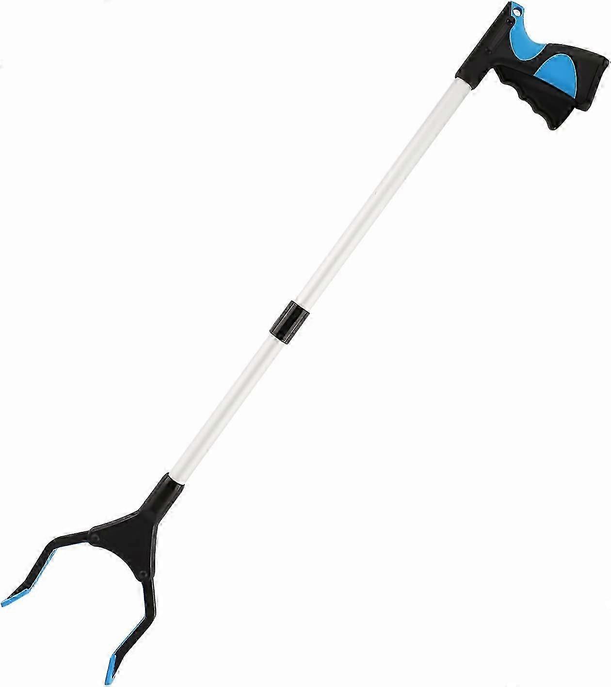 Sweeping Tools,81cm Folding Extension Clamp,Handicapped Aluminum Utility Tool with Rubber Clamp,Blue