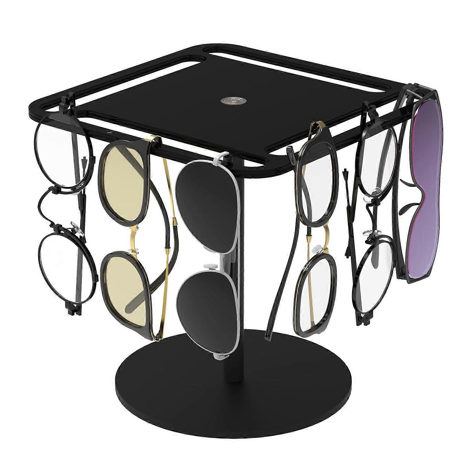 360 Degrees Rotating Sunglasses Organizer Single/Dual Layer Clear Acrylic Glasses Storage Rack Space Saving Heavy Duty Eyewear Display Stand Holder