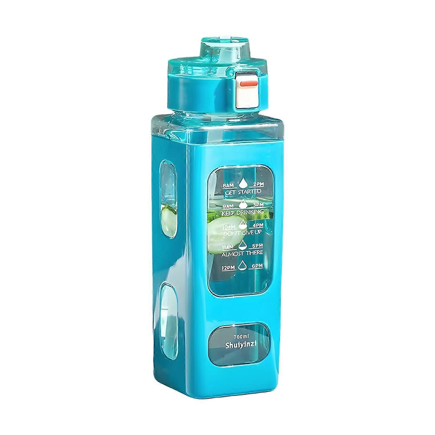 700ml Sports Water Bottle with Time Marking Leakproof Portable Sippy Cup Portable Reusable Cycling