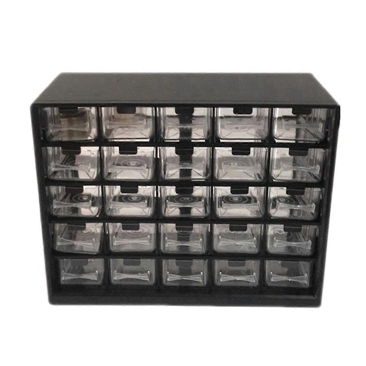 25Pc Combined parent Drawer Storage Cabinet Detachable Black Parts Box Hardware Sorting Box