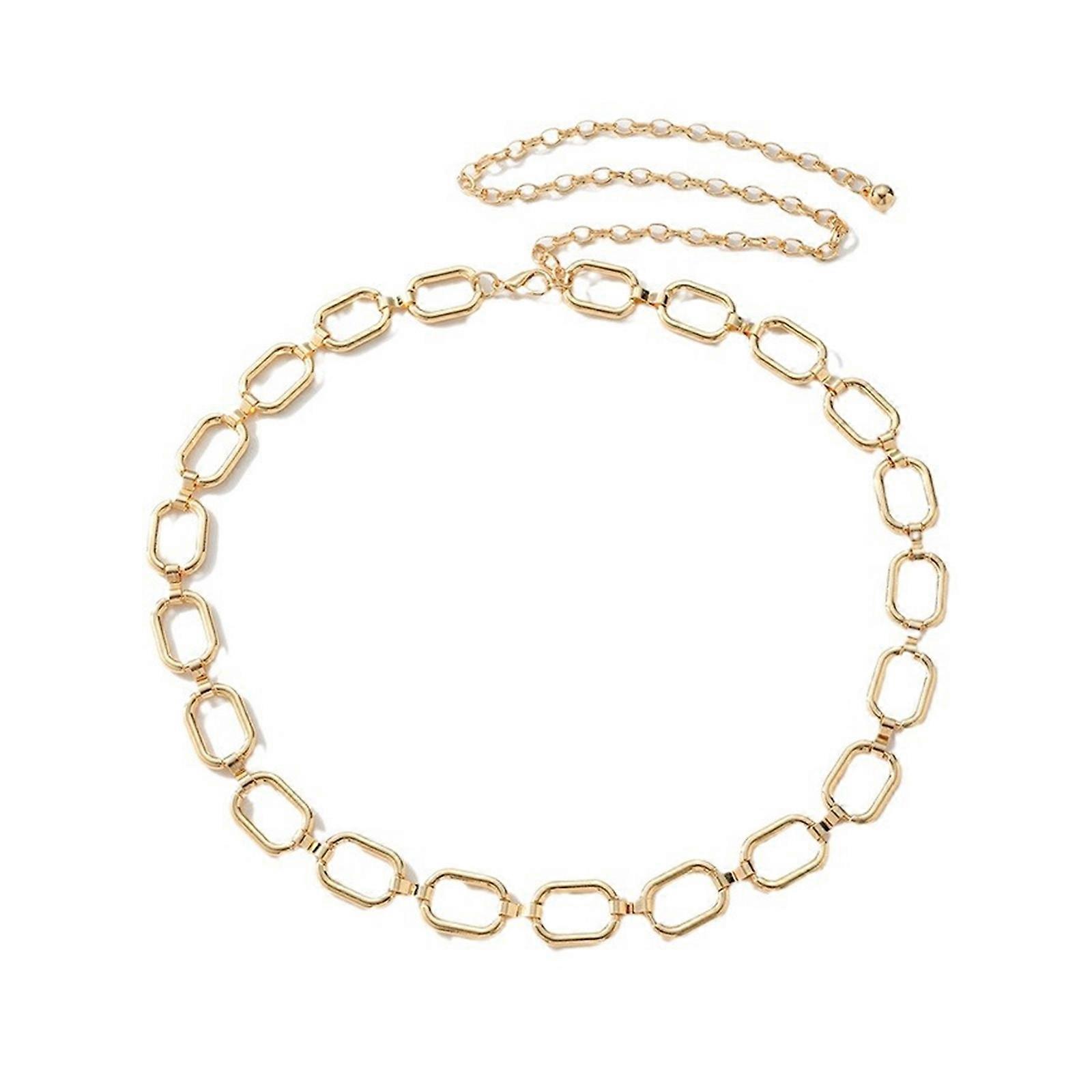 Geometry Waist Chain Women Party Dress Chain Belt Adjustable Waist Chain Belt Aesthetic Female Sweater Dress Chain Belt  Gold S