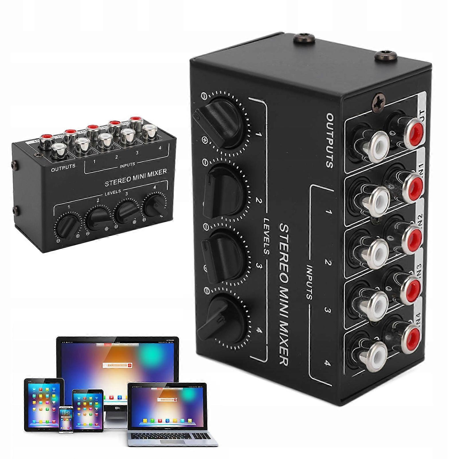 Mini Stereo Mixer 4-channel Rca Passive Mixer