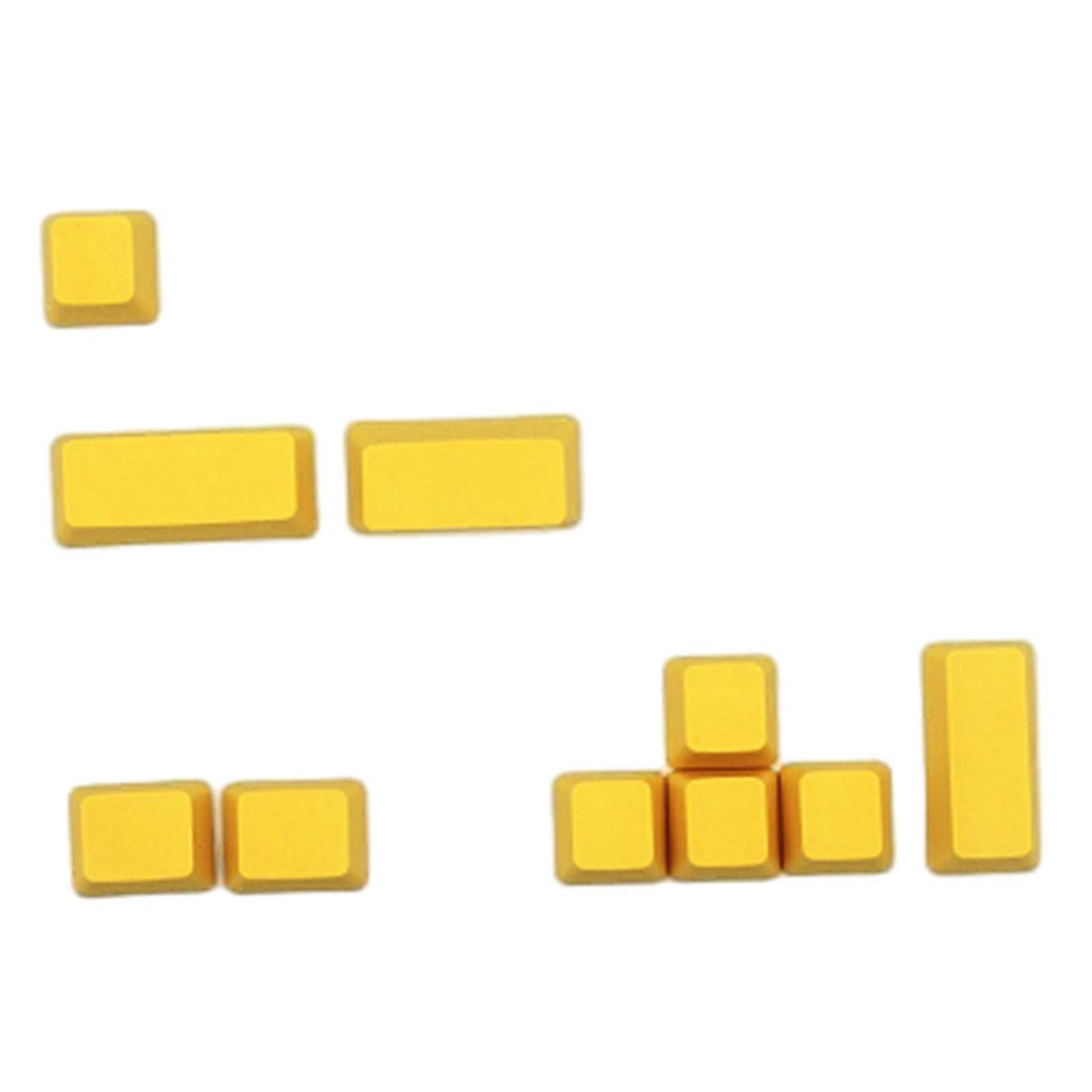 10pcs PBT Keycaps Set for Mechanical Keyboards with Space Directions ESC Keycaps DIY Replaces Yellow