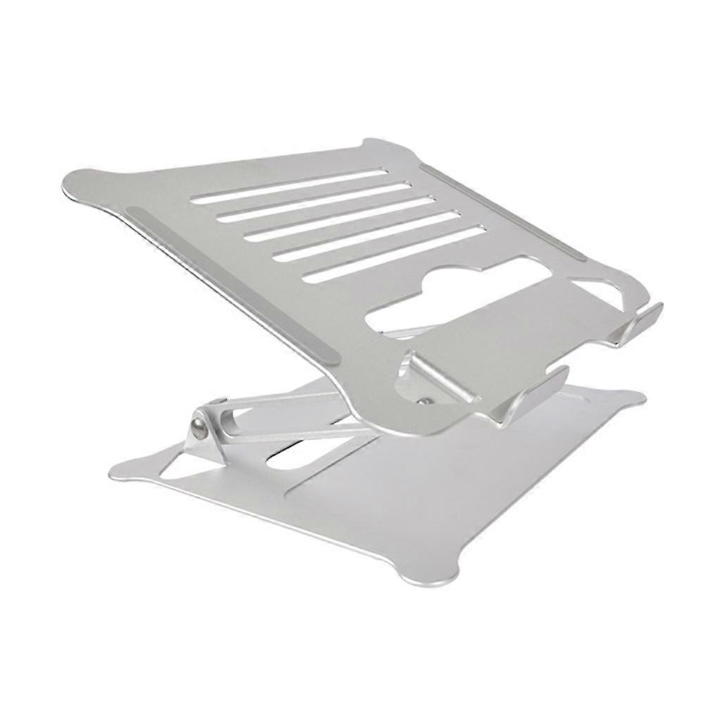 Supporto pieghevole per laptop in alluminio con sollevamento per computer, dissipazione del calore ergonomica, leggera e robusta per laptop da 11-17 pollici argento