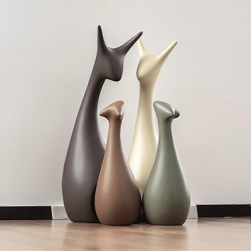 Ceramic Statue Creative 4-Piece Set For Home Decor And Memorial Gift