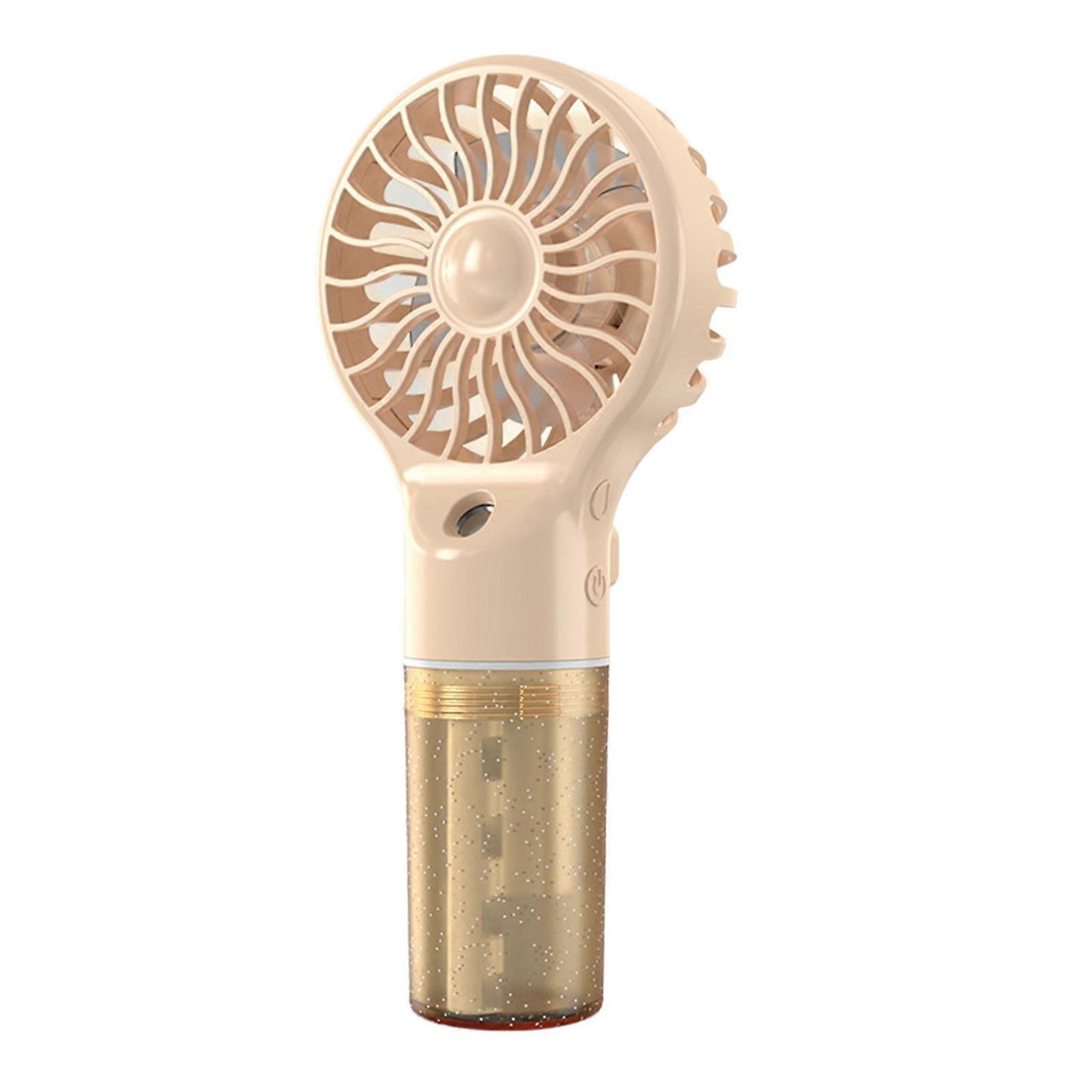 Misting Fan Handheld Fan HandHeld Misting Fan Rechargeable 4 Speed Adjustment Small Mister Fan Cooling Water Spray Yellow