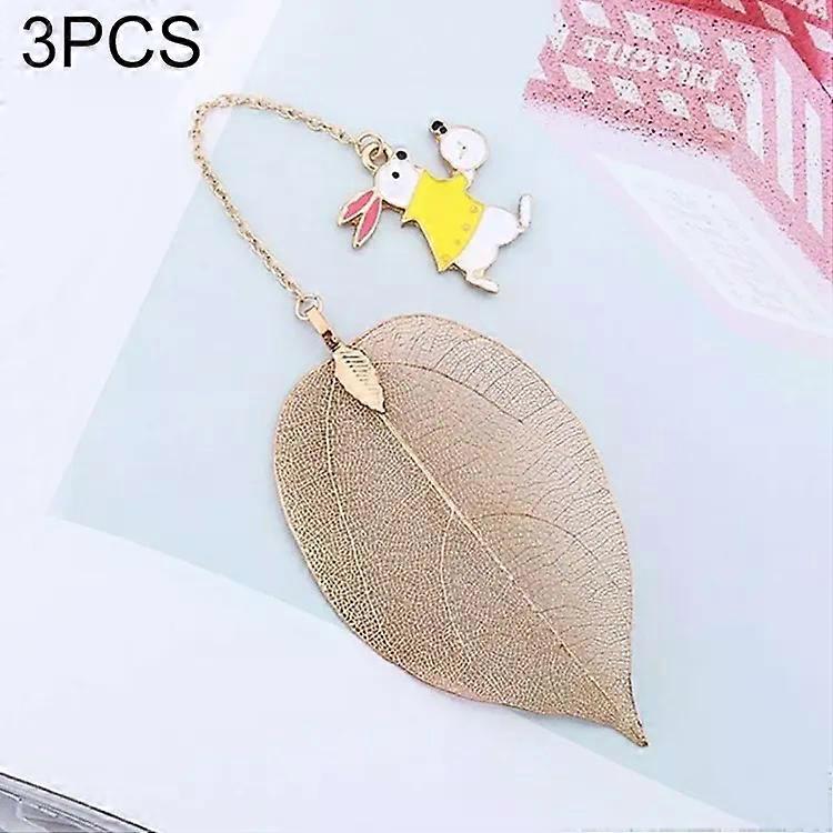 Metal Bookmarks-3 PCS Cute Cartoon Leaf Design for Students |
