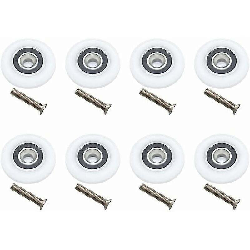 Round Nylon Pulley Wheels, Flexible Slide Smooth Operate for Slide Window Door, Hardware Replacement Shower Door Runners Enhanced Durability and