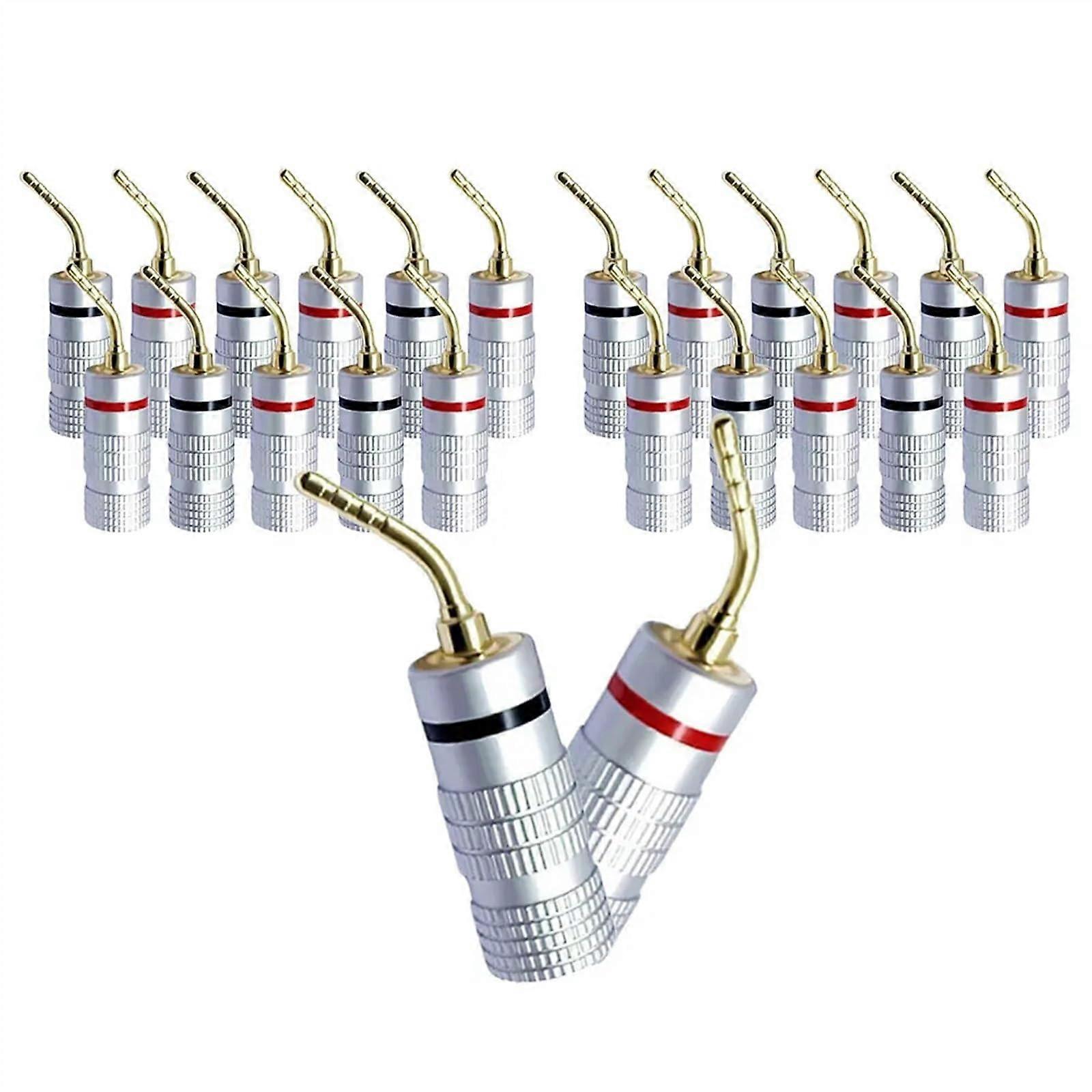 Gold Plated 4mm Banana Connector Adapter for Audio Speaker Wire Cable, 2/8/12/24 Pieces Options Available