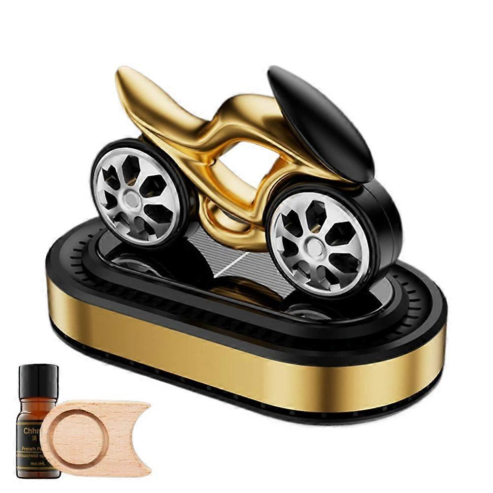 Solar Powered Car Air Freshener Motorcycle Design Purifier ABS Scent Diffuser Portable for Home Office Car No Battery Needed