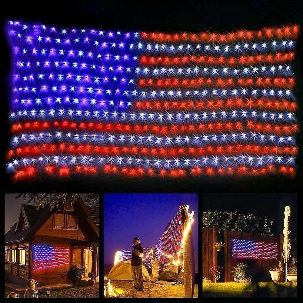 420 Super Bright LED American Flag Lights LED Flag Net Light Commemoration Day