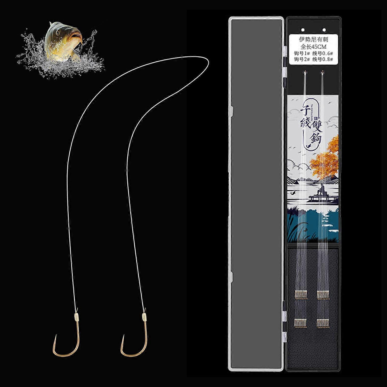 Small Fishing Hooks with Line with Superior Strength Sharp Hooks Design V
