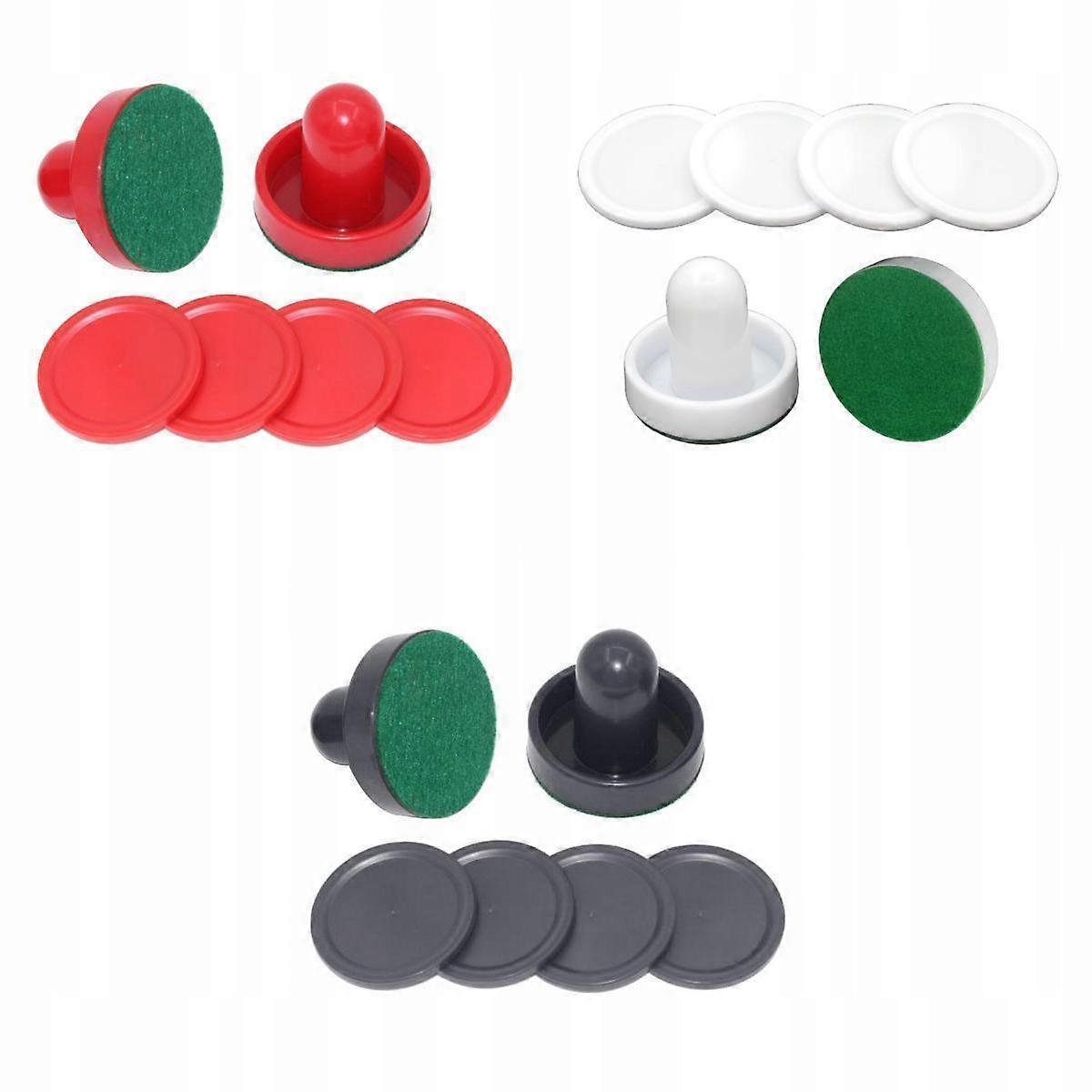 3x Air Hockey Pushers And 4 Pcs. Replacing The Discs