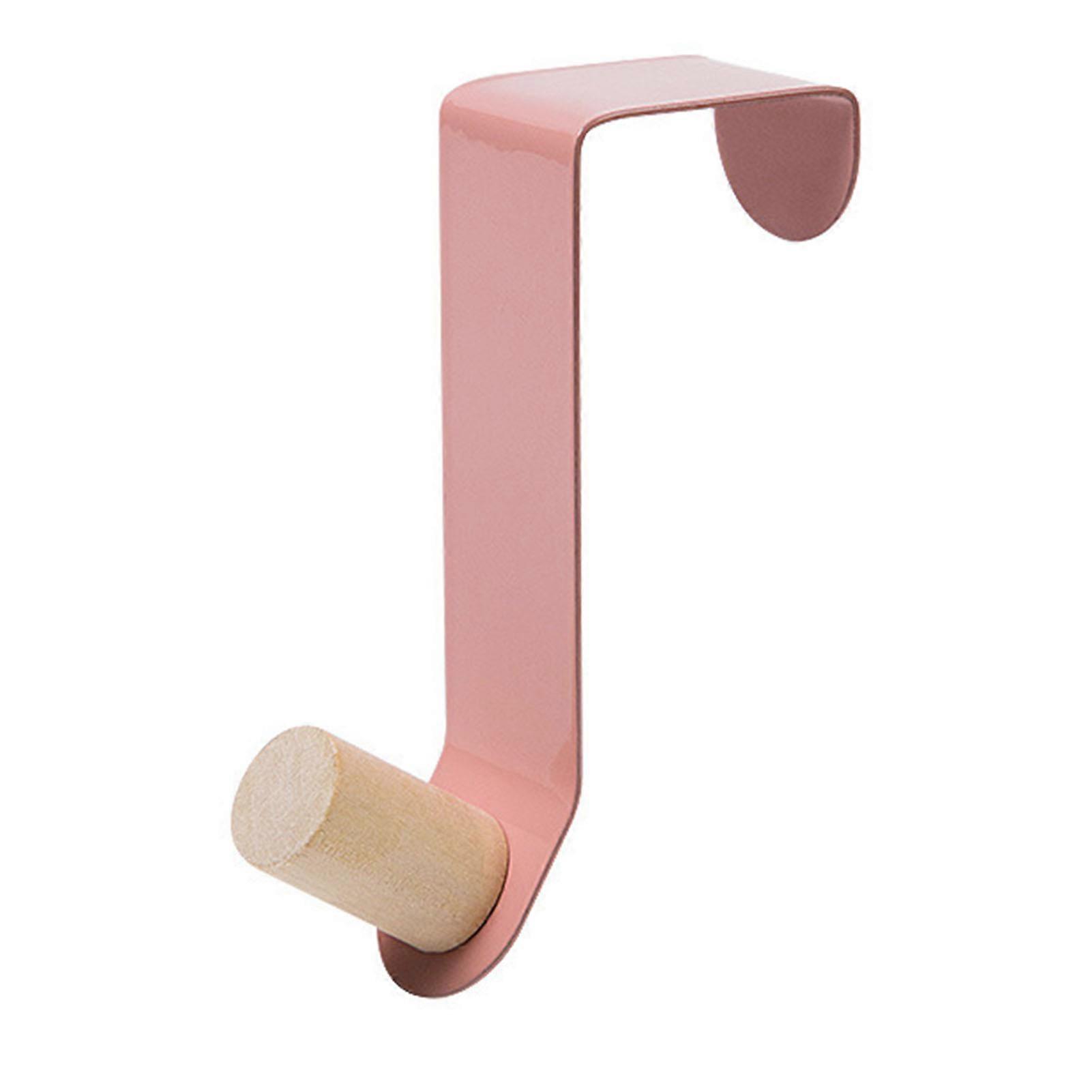 Over The Strong Load Bearing Capacity Space Saving Metal Door Hanger Hooks with Wooden Hook for Coat Hat Bag
