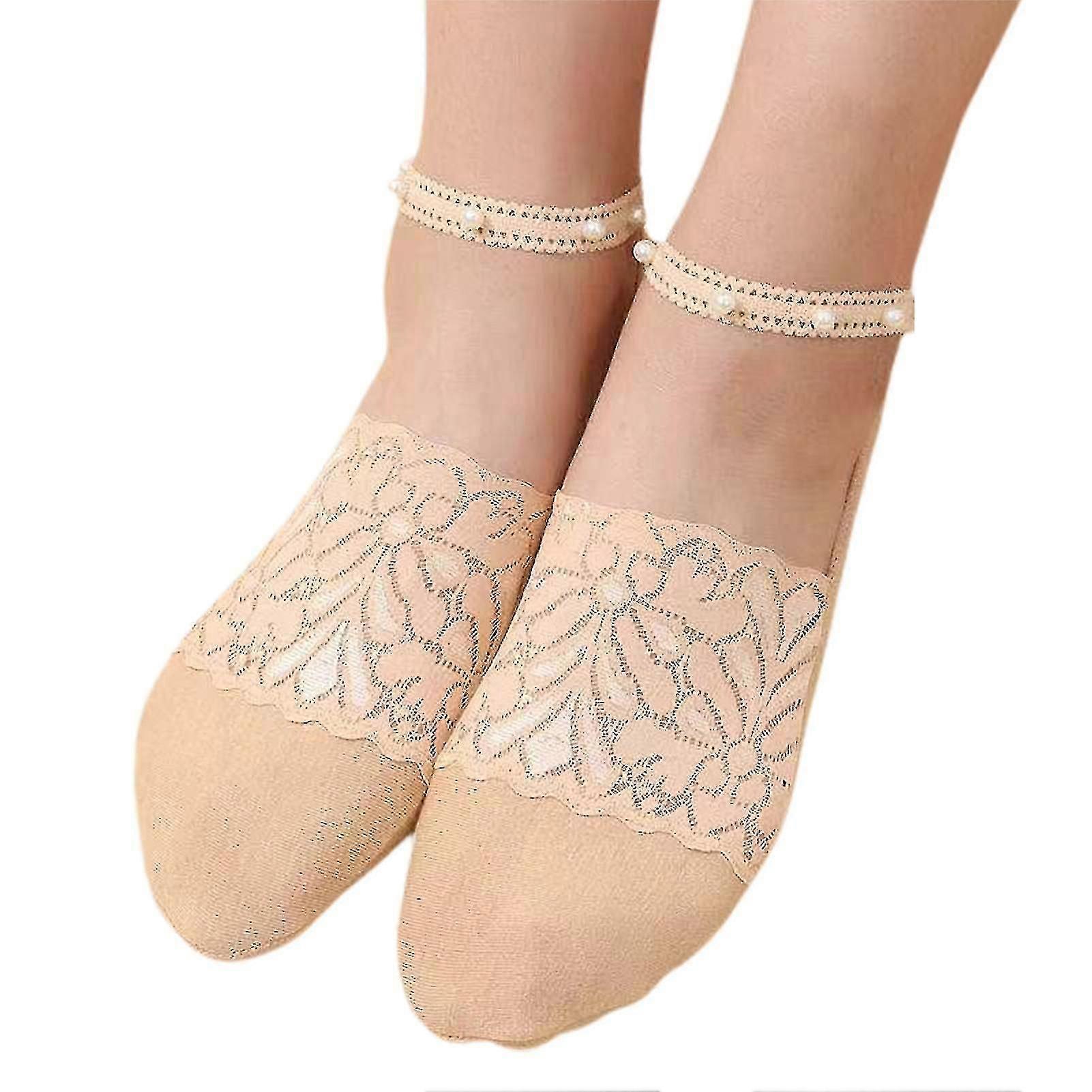 Perlspitzensocken Knöchelsocken Niedliche Mesh Transparent Ultra Thin Durchsichtige Spitze