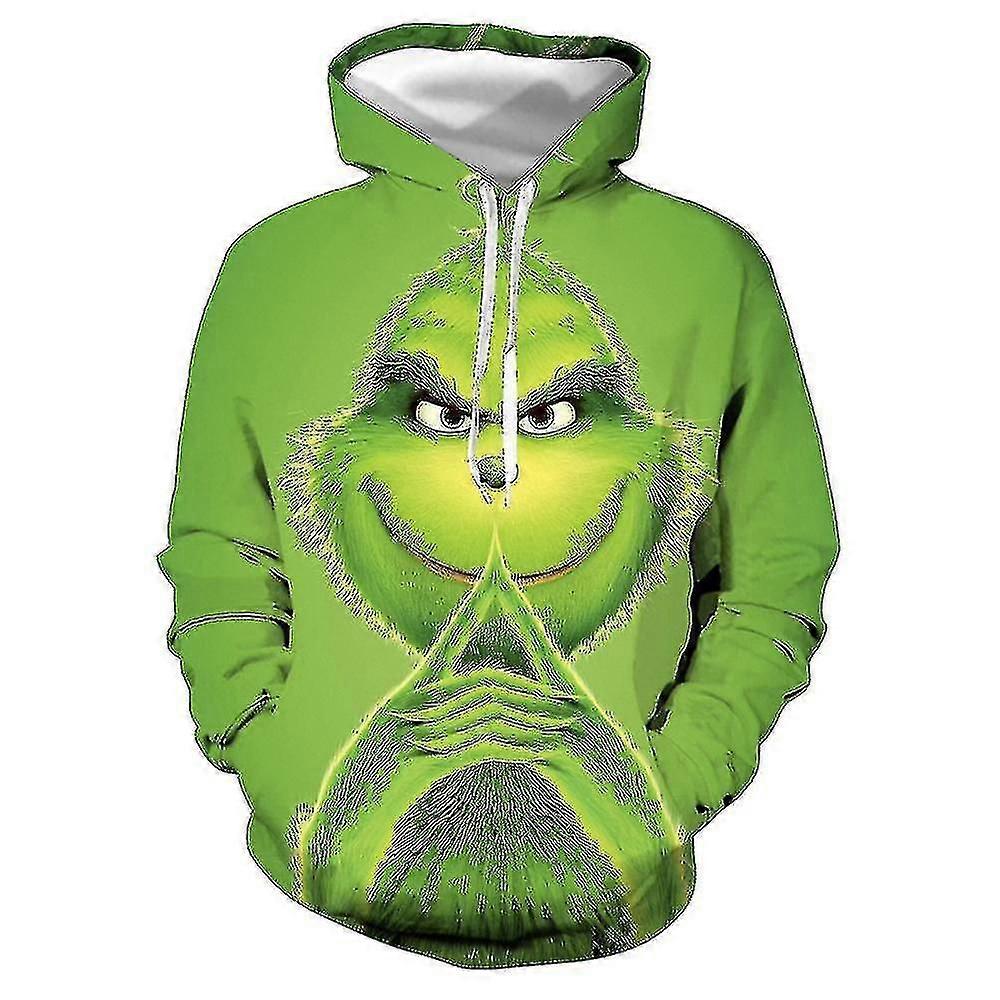 אנימה הדפסה דיגיטלית תלת מימדית הגרינץ' הגרינץ' סוודר גברים ונשים סוודר עם קפוצ'ון אביב וסתיו
