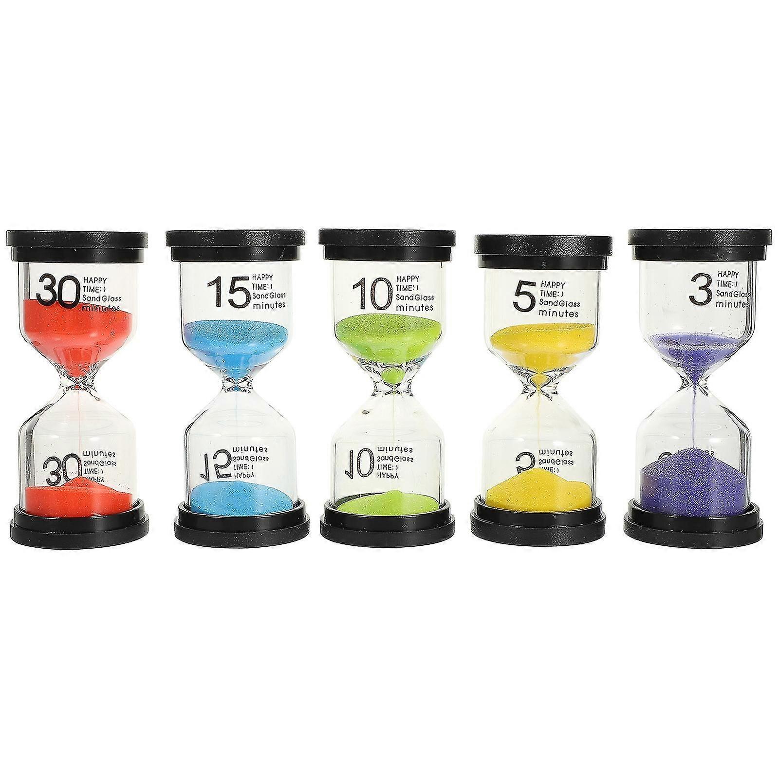 5 יחידות ילדים צעצועי ספורט טיימר חול זכוכית לילדים שעון חול טיימר חול שעון חול יפהפה טיימר בועות נוזלי טיימר טיימרים לחול