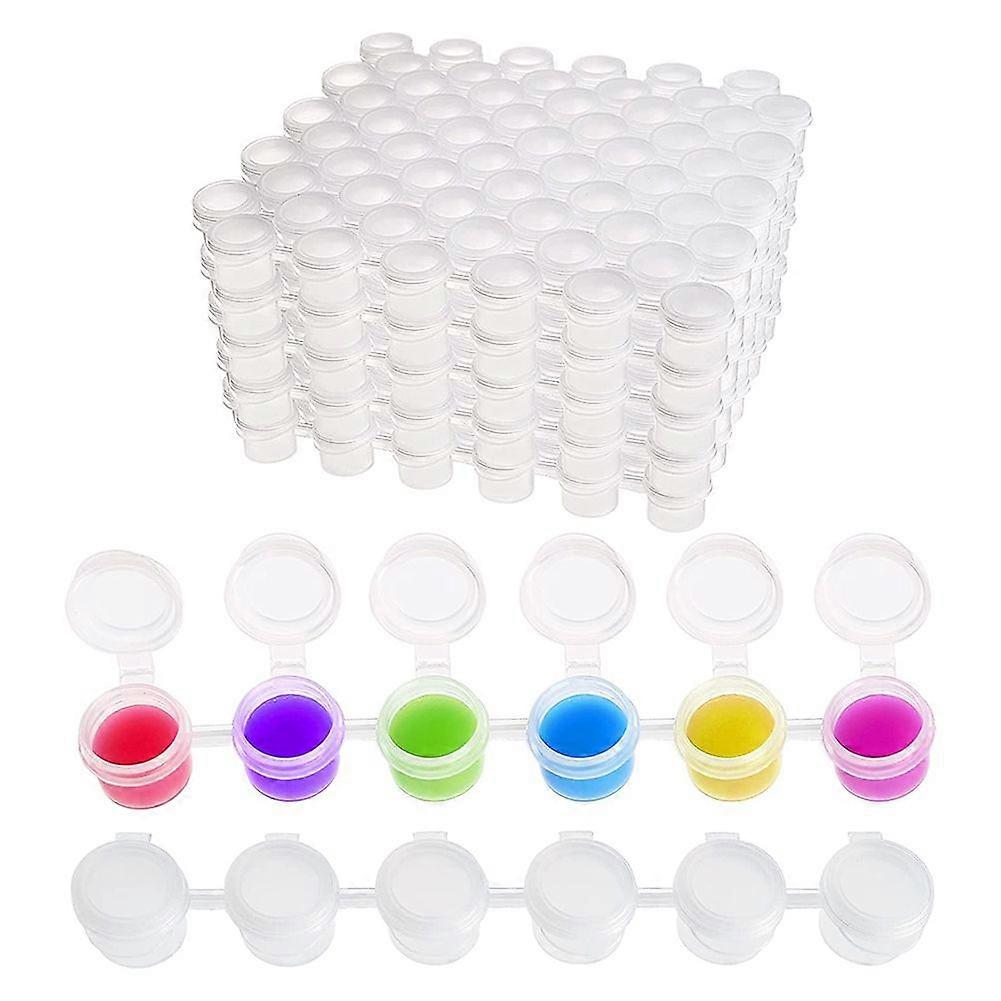 50ストリップペイントポットストリップ、300ポット2Ml / 0.07オンス空のペイントカップポット、ふた付き、教室絵画アートフェスティバル用