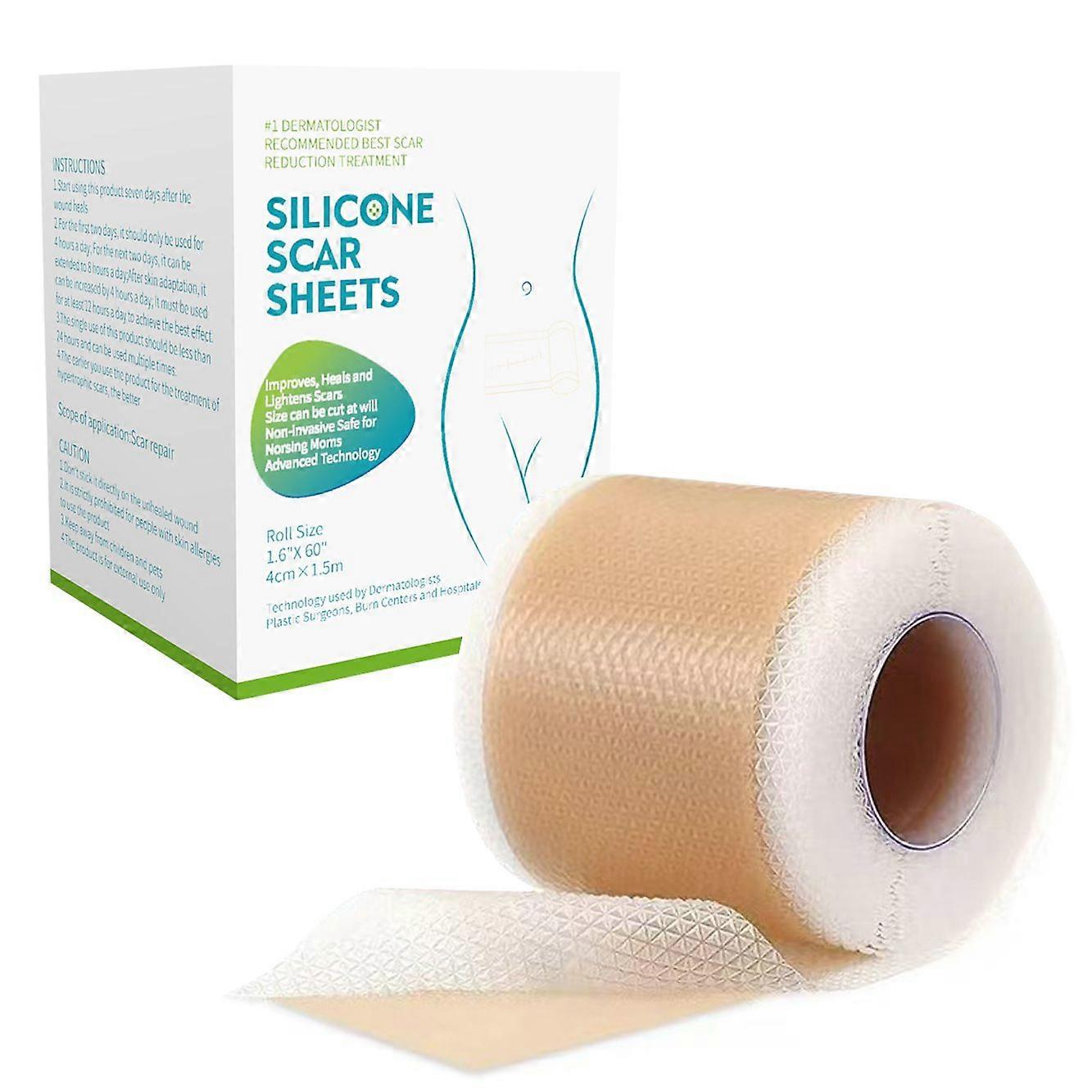 Siliske plaster for arr, silic arrfilmer for operasjoner, keisersnitt, keloider, brannskader, silic arrtape-4cm*1,5m