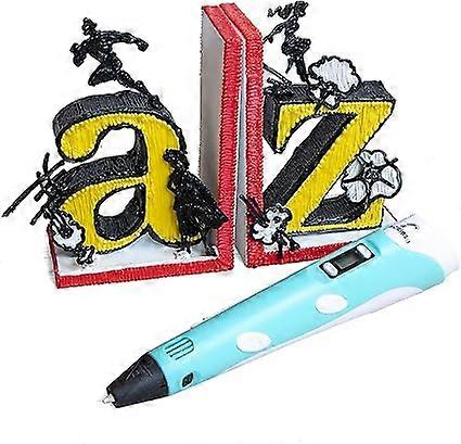 3D Printing Pen with Display Includes 3D Pen  Charger  3 Starter Colors of PLA Filament  Stencil Book  Project Guide