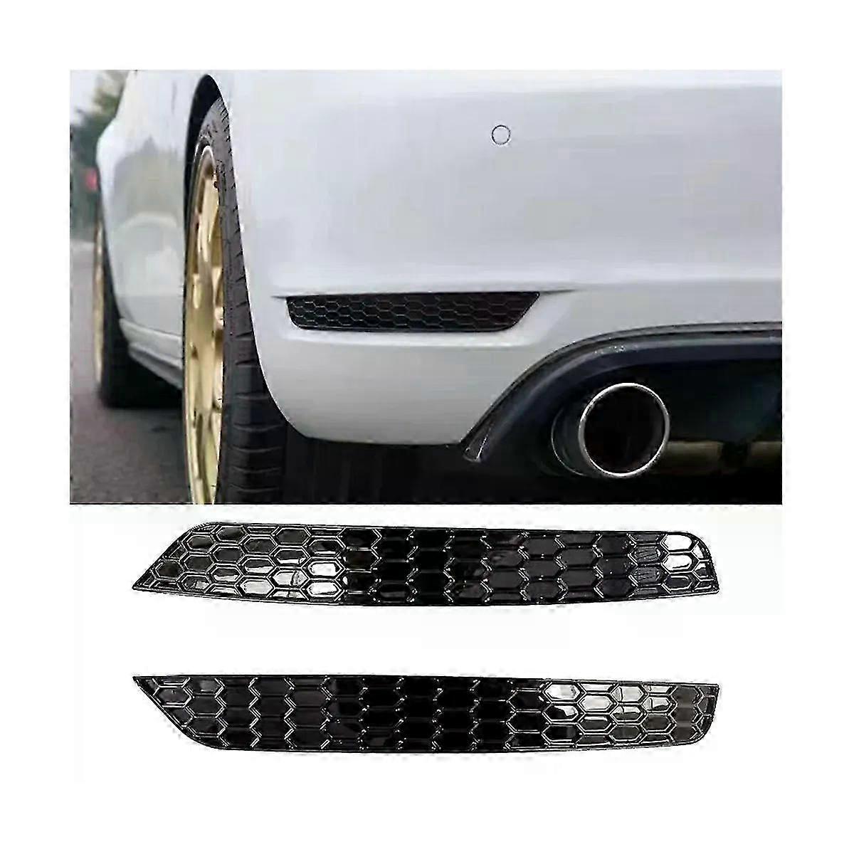 1Pair Honeycomb Tail Rear Fog Light Cover Trim Styling for Golf 6 GTI Rear Bar Bumper Reflector Strips Sticker Glossy