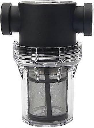 Pipeline Water Pump Filter 3/4" with 100 Mesh Stainless Steel Screen, Inline Mesh Filter for Garden Watering (Black)