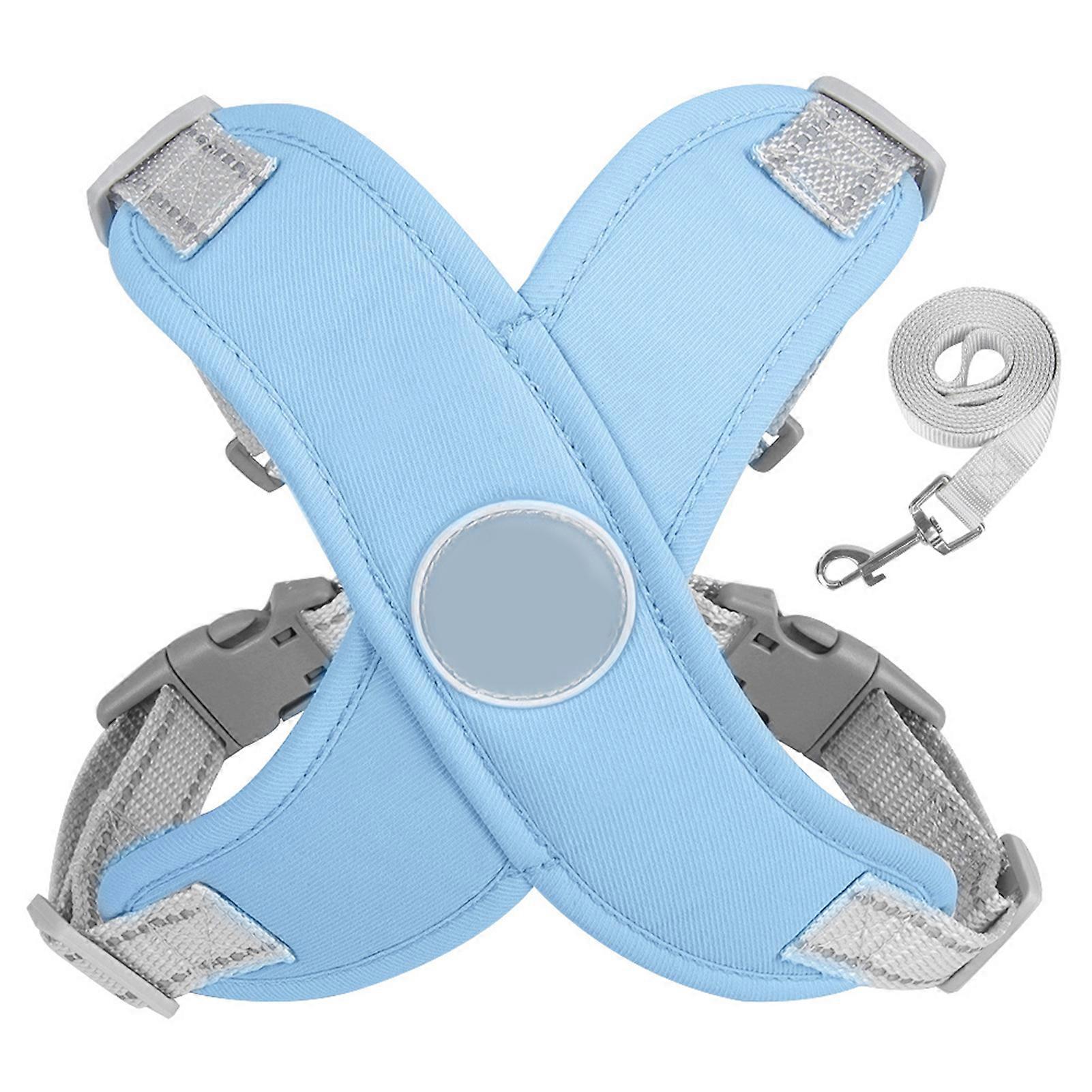 Dog Harness Reflective Soft Padded Adjustable Choking Prevention Pet Vest Leash for Walking Training
