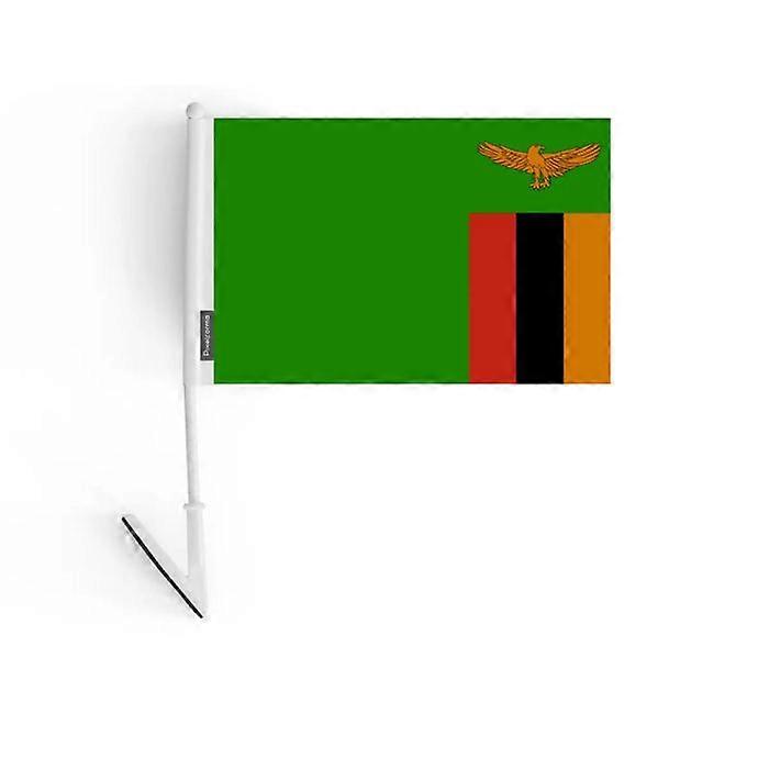 Adhesive Flag – Zambia – 14 x 21 cm – Soft Polyester – Easy to Stick – 5 pieces