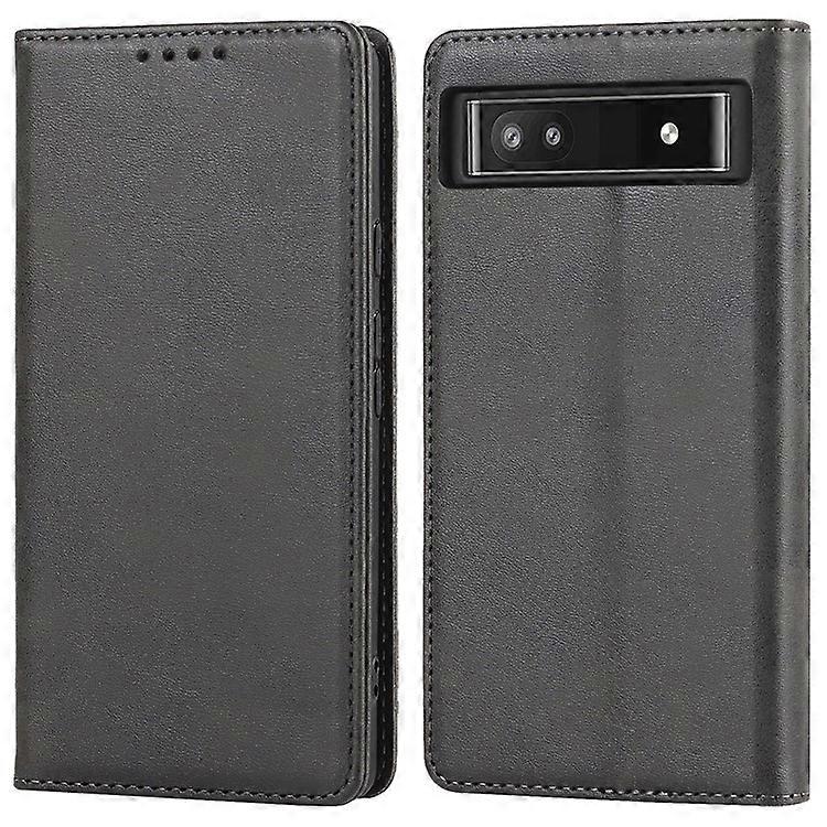 PU Leather + TPU Phone Case Compatible For Google Pixel 6a, Stand Wallet Shockproof Anti-fall Auto Closure Magnetic Cover