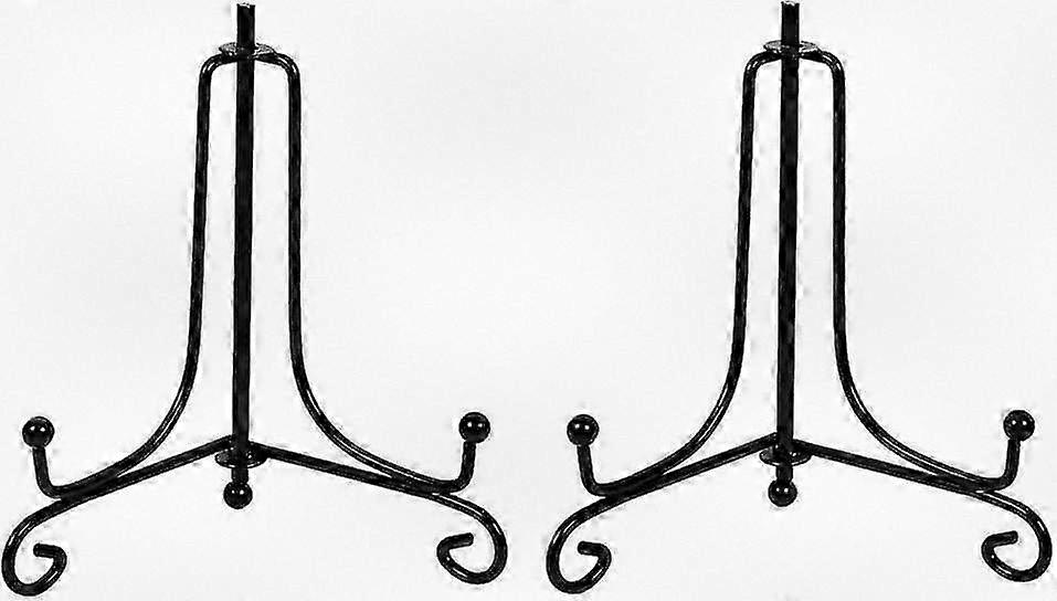 2 Pack Black Iron Display Stand, Suitable for Various Photo Frames, Decorative Plates, Tablets, and Art, 4 Inch Easel Holder