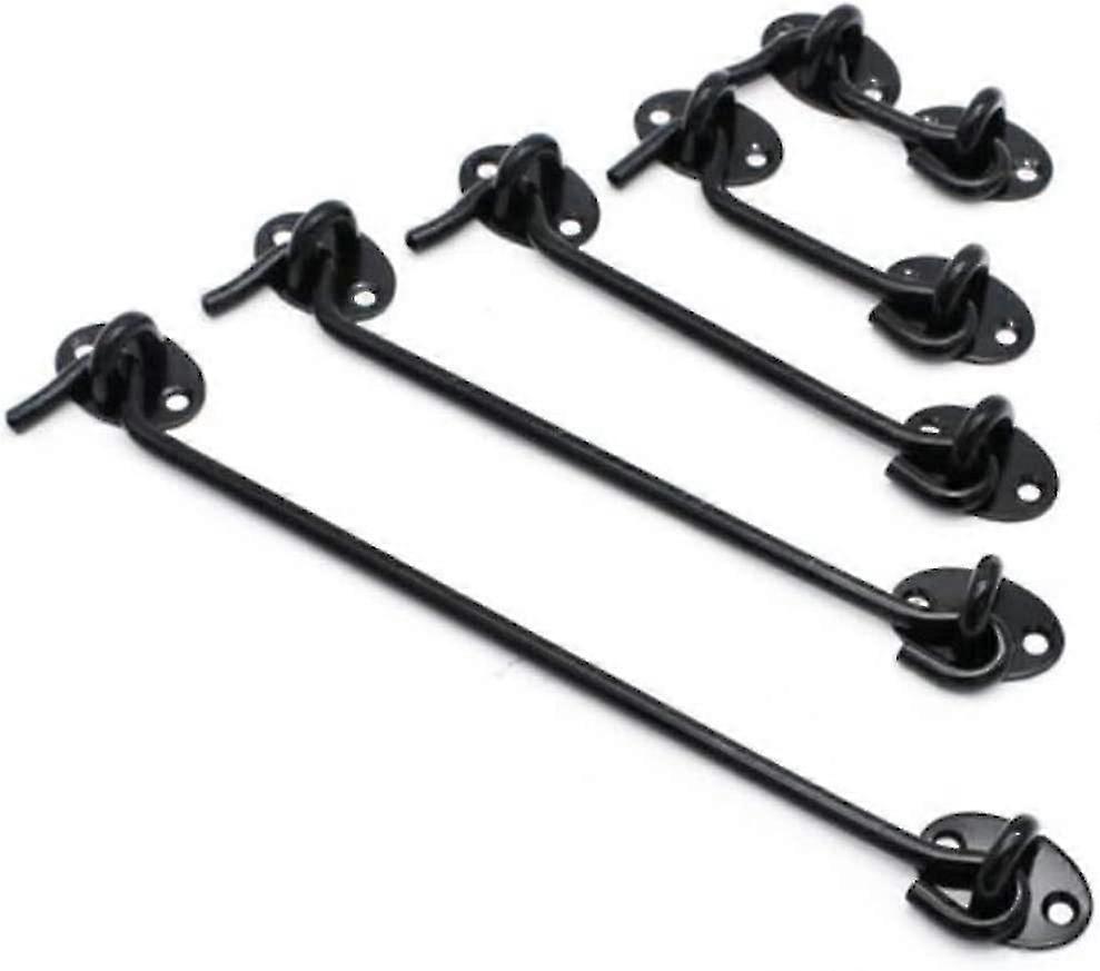 Kroker for skyvedører og vinduer i rustfritt stål (svart) 5 stk