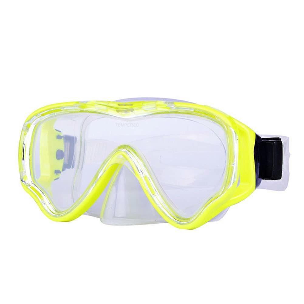 Full Face Snorkel Mask for Kids, Yellow Diving Gear, Underwater Snorkel Set for Boys and Girls, Professional Diving Equipment