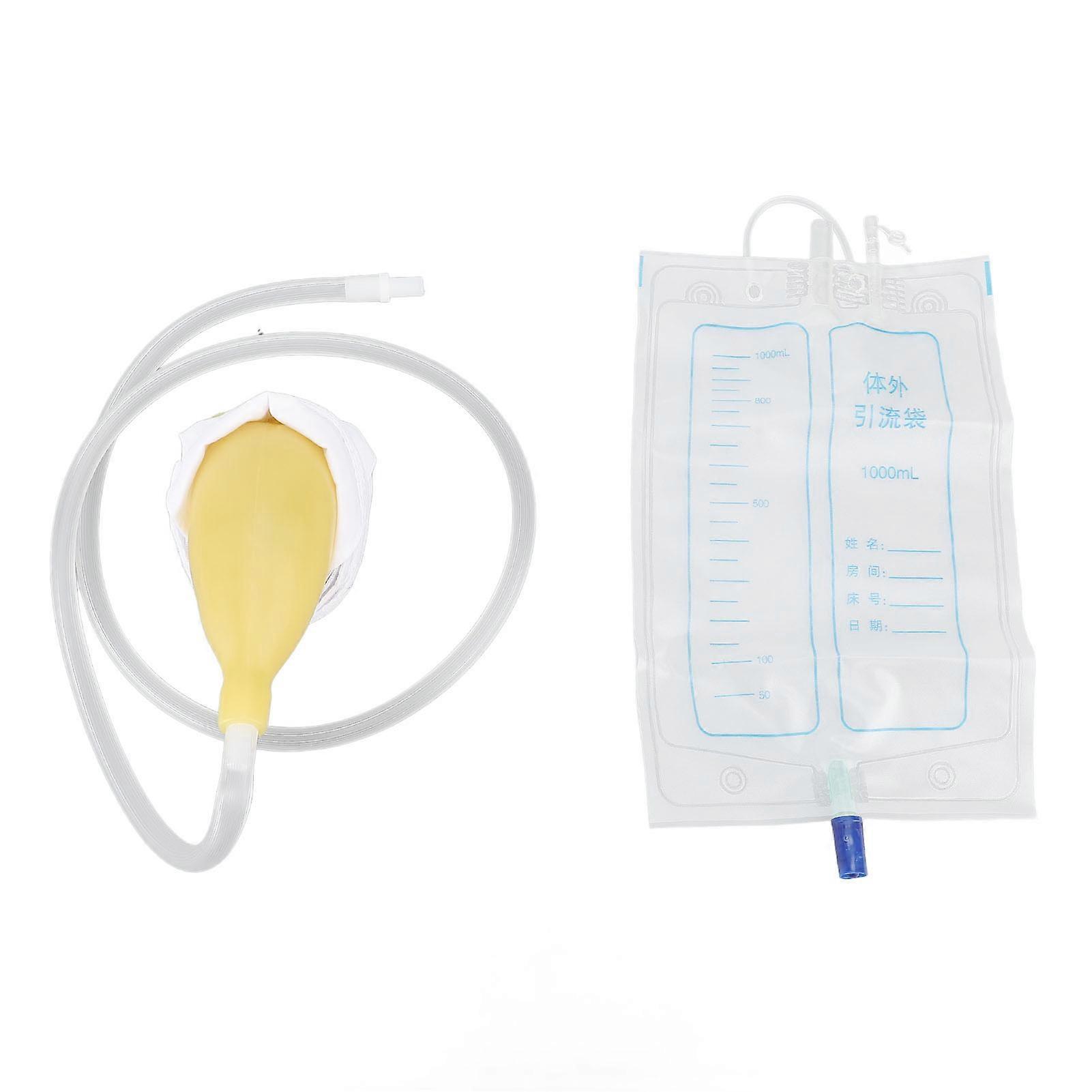 Urinary Collection System Leakproof Reusable 1000ml Capacity Latex Wearable Collection Urinal for Men Use