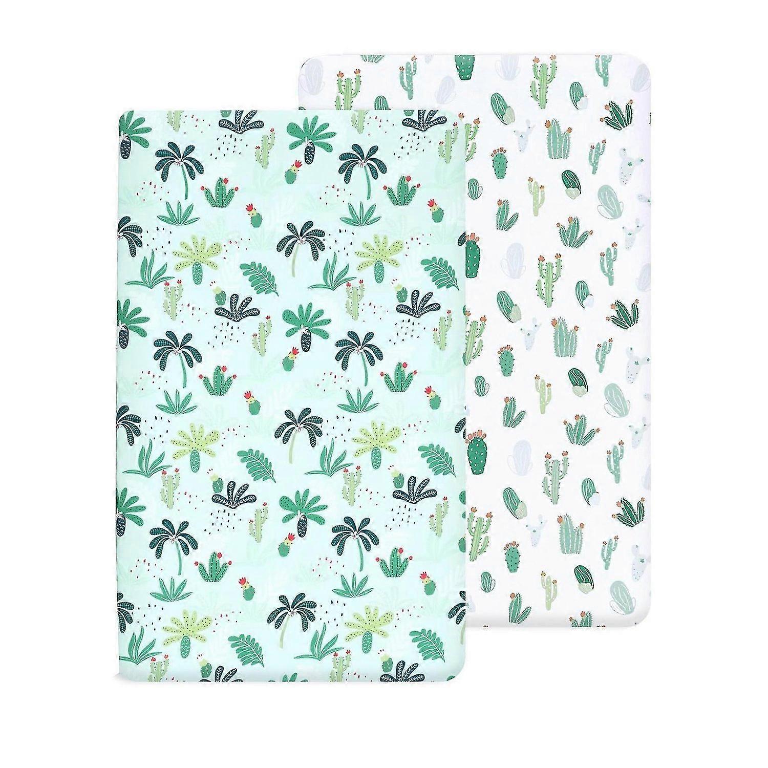 2pcs Breathable Mat Sheet Baby Fitted Crib Sheet for Standard Baby Crib Toddler Mattress Printed Pat