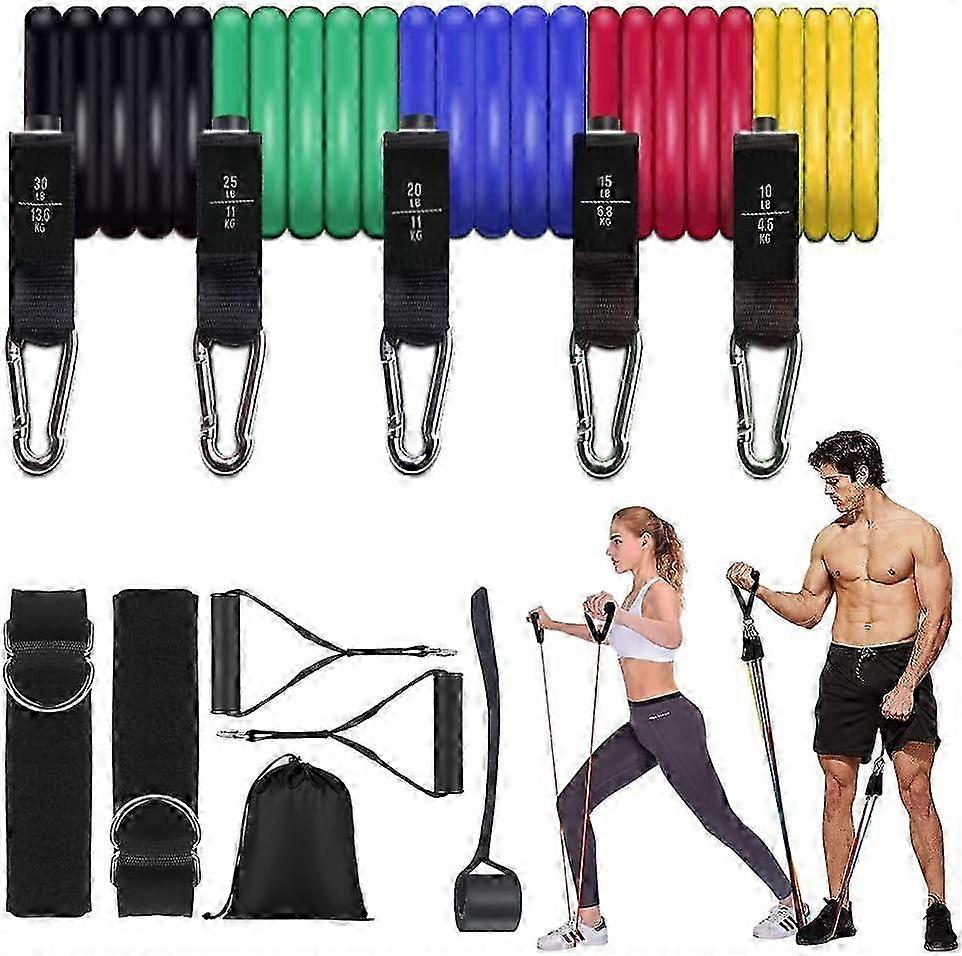 11-Piece Set of Resistance Bands, Fitness Loop Bands and Gym Bands, Made from Premium Rubber for Effective Workouts