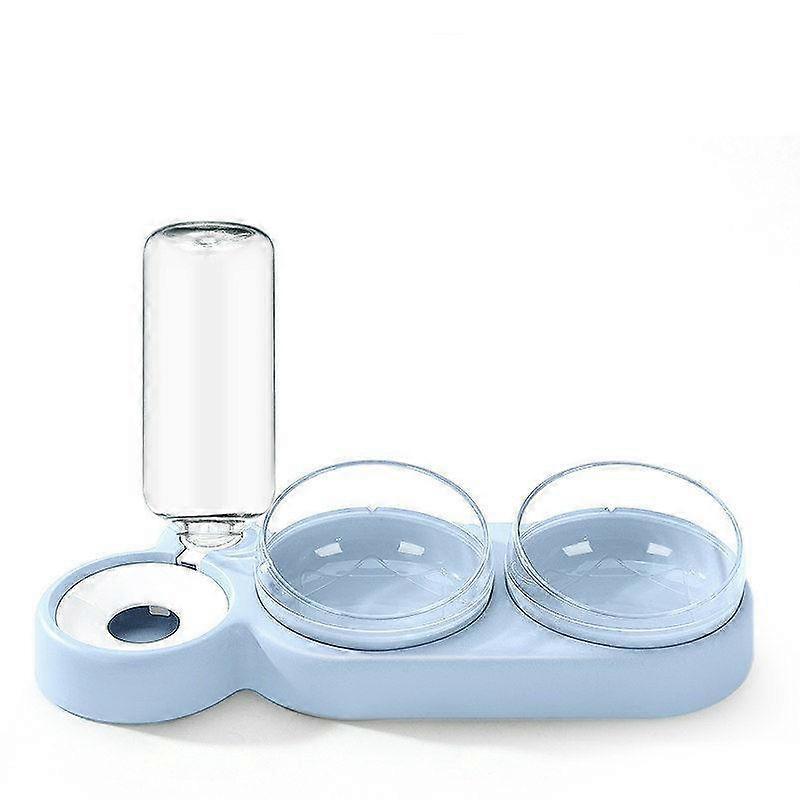 Pet Cat Bowl Automatic Feeder Dog Cat Food Bowl with Water Fountain Double Bowl Drinking Raised Stand Dish Bowls for Cats