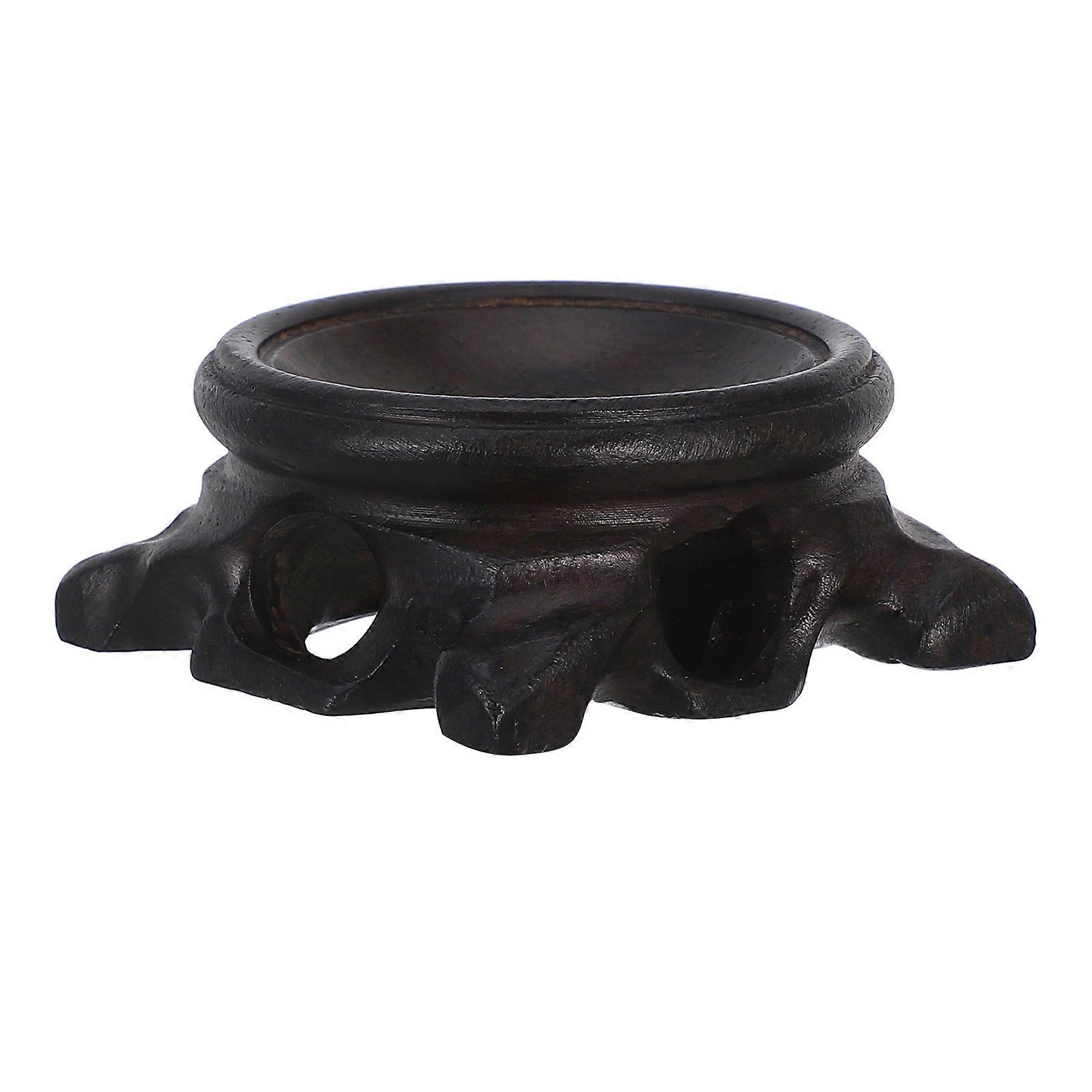 Wood Crystal Ball Pedestal Natural Wooden Display Stand for Glass Spheres and Decorative Objects, Lightweight and Portable