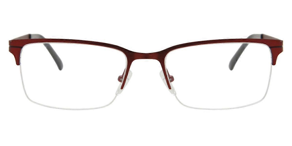 Semi Rimless Rectangle Red SmartBuy Collection Jan Asian Fit 646C Fashion Unisex Eyeglasses