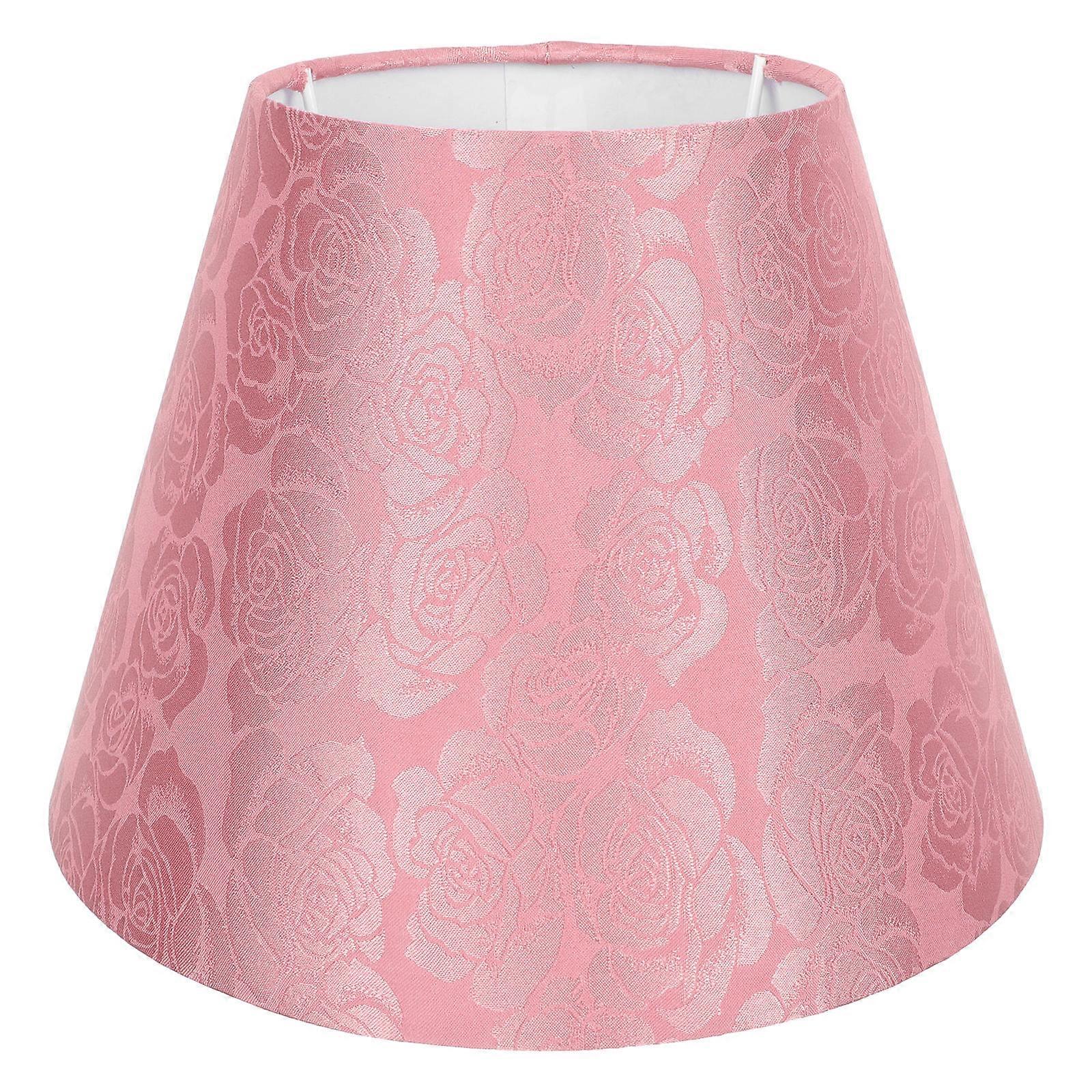 Vintage Lamp Shade Chrysanthemum Embroidery Jacquard Desk Lampshade for Office Pink 23.00X23.00X17.80CM Protect from Insects 1Pack