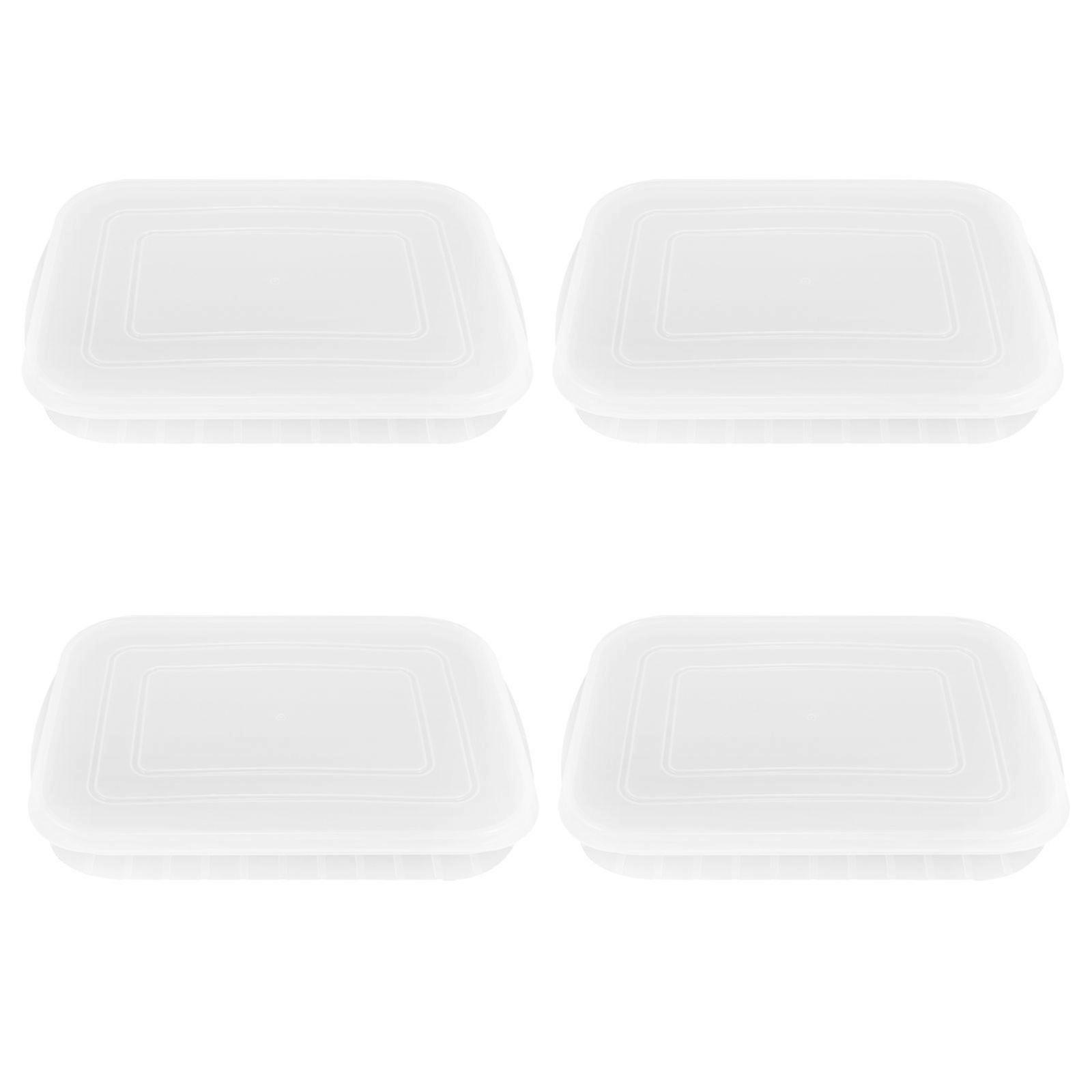 4pcs Transparent Bacon Keeper Refrigerator Cold Meat Preservation Box Stackable Food Container