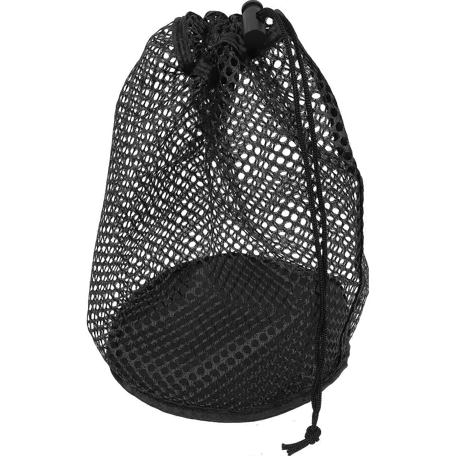 Hálós táska csere golflabdák tasak húzózsinór kialakítás napi használatra 24x16cm fekete 1csomag