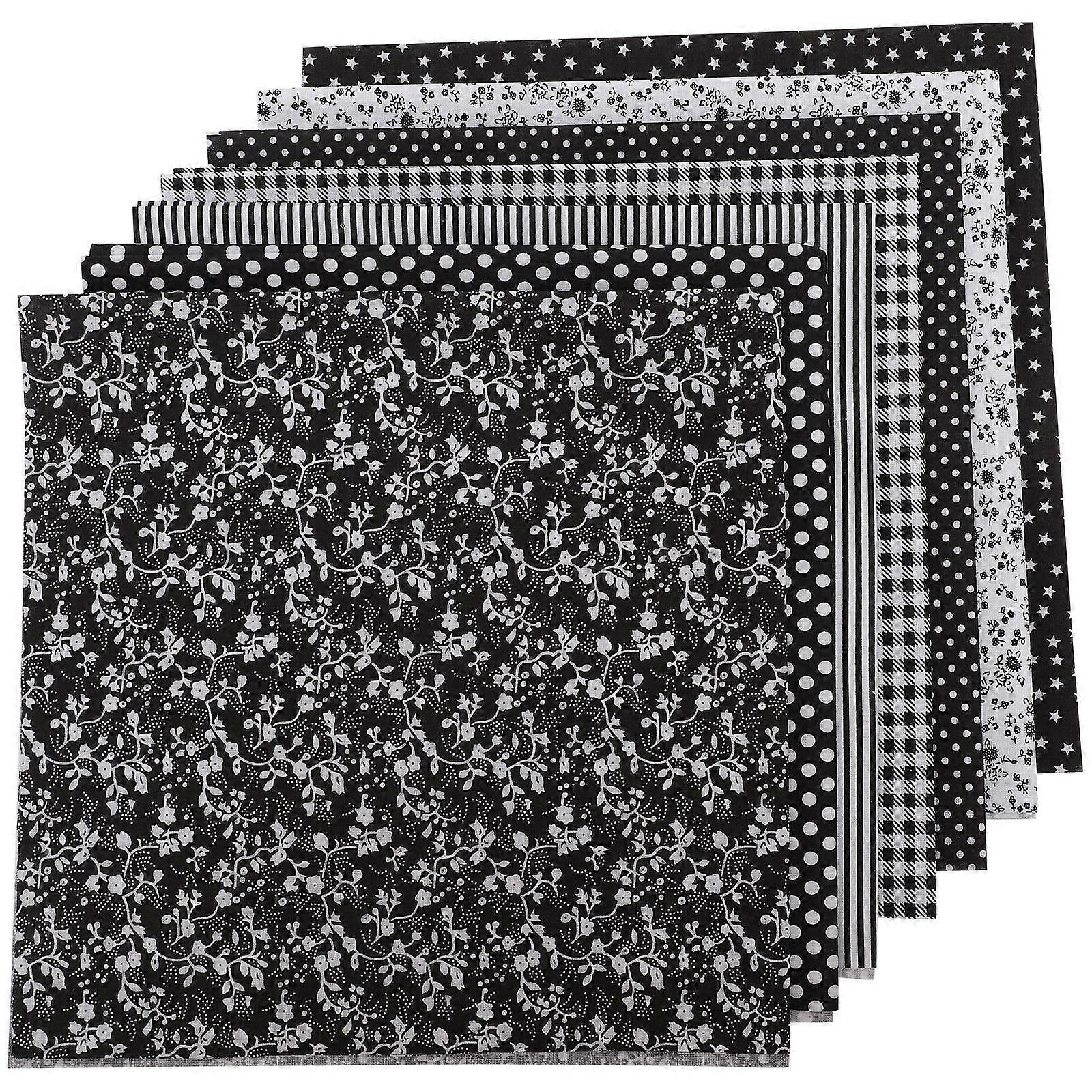 7PCS Cotton Quilting Fabric Squares Assorted Retro Prints for DIY Patchwork Sewing Crafting Projects