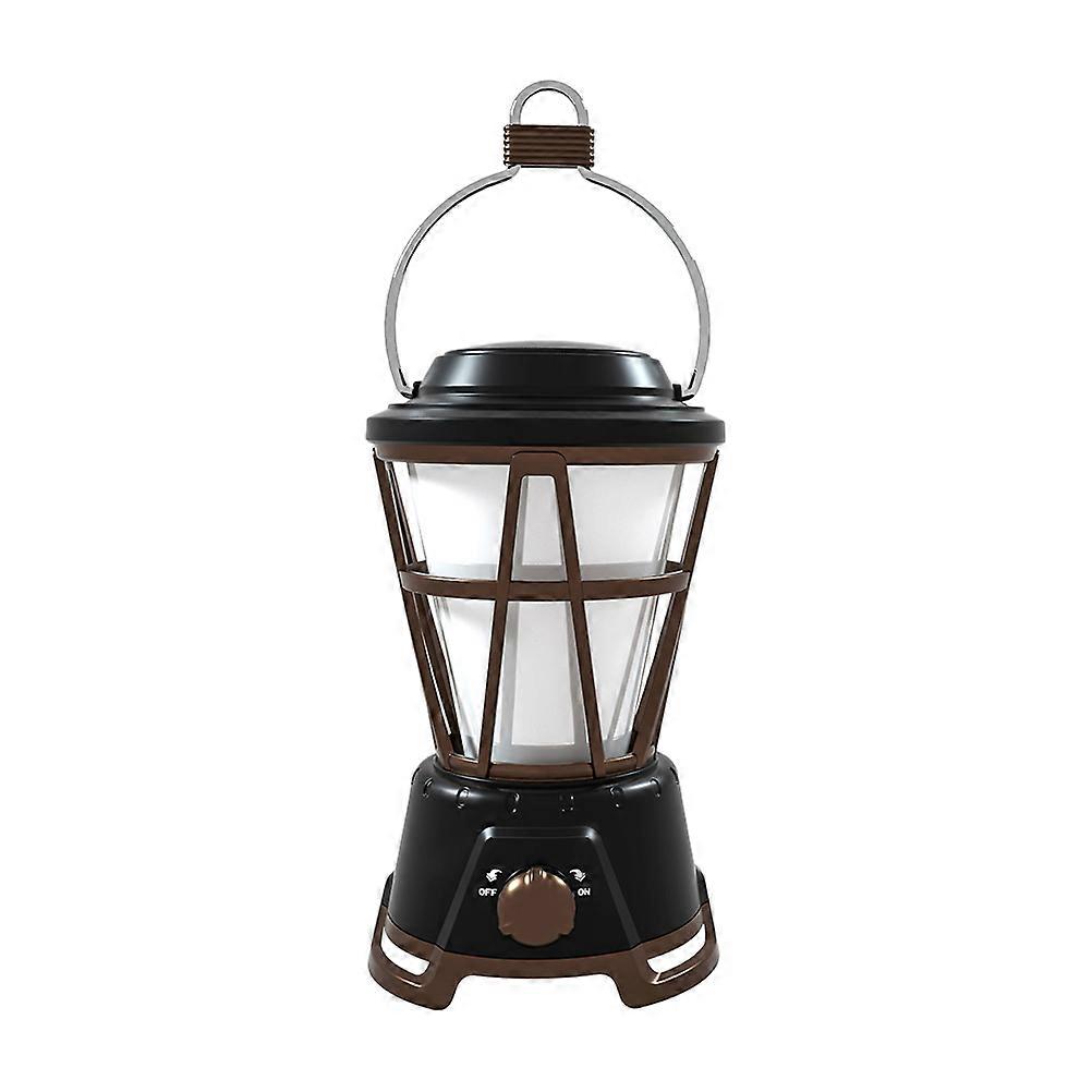 Tent Lights Vintage Camping Lamp Portable Tent Light Retro Style Black 28X18.5CM Adjustable Brightness 1Set
