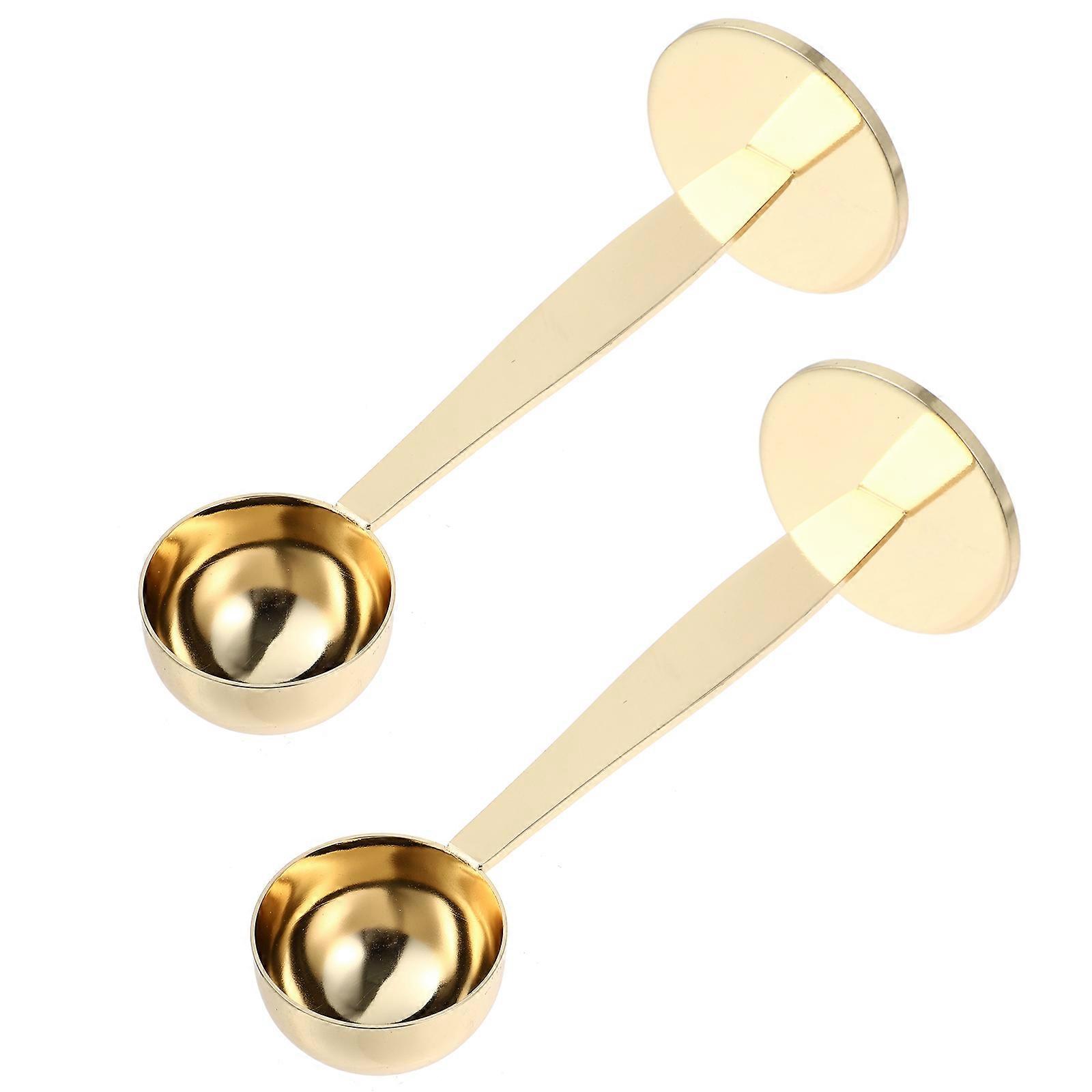 Stainless Steel Scoops Multi Purpose Coffee Spoon Espresso Tamper Measuring Spoon Rounded Edges Double Sides Design 2Pcs