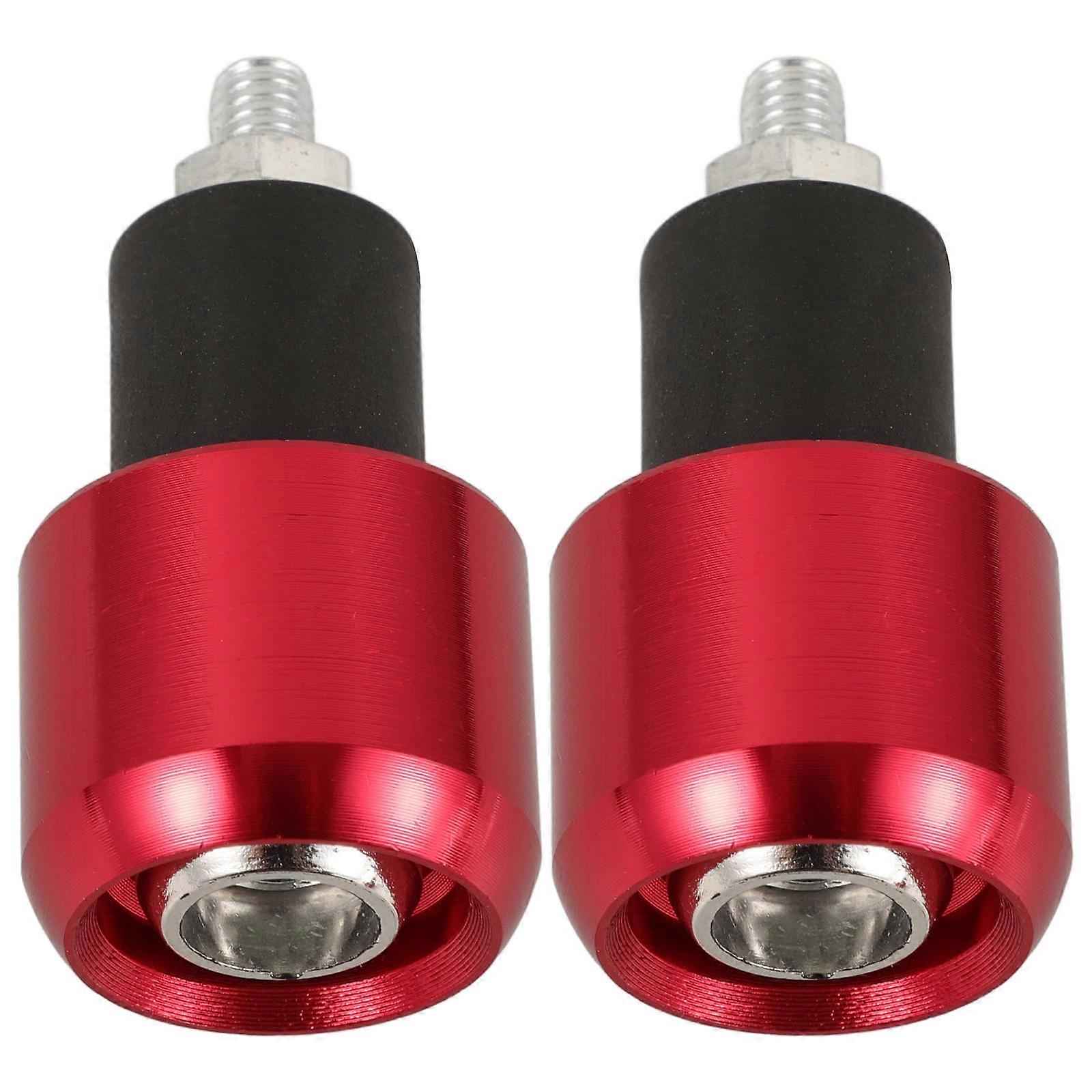 Motorcycle Handlebar End Plugs CNC Machined Durable Bar Caps for Electric Bikes Enhanced Control Stylish Red Design Universal Fit