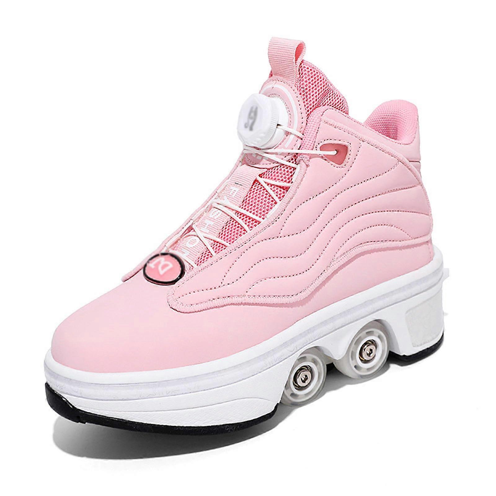 Roller Skates with 4 Retractable Wheels for , Pink34