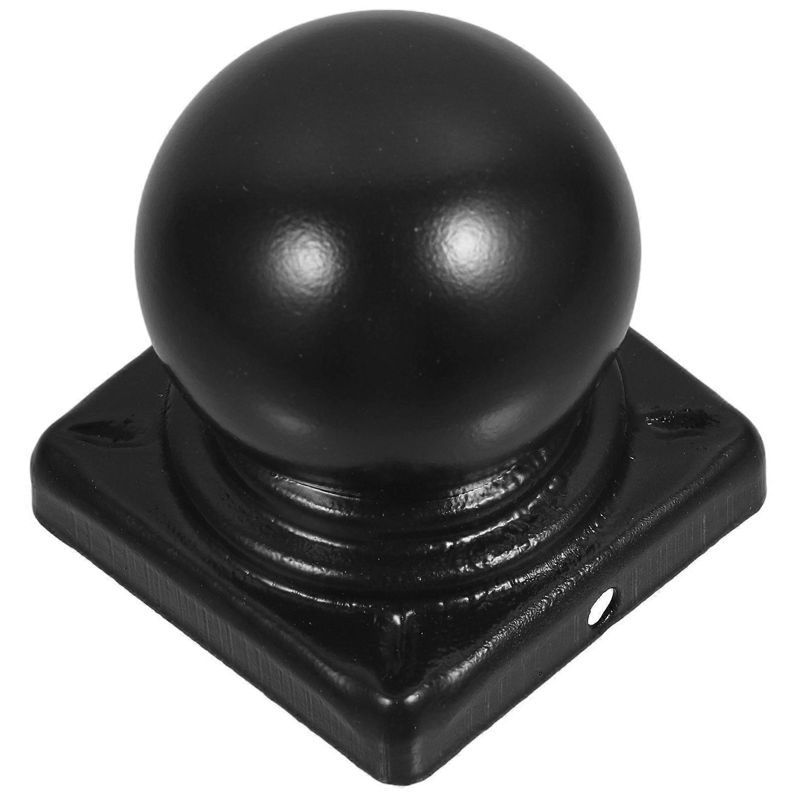 住宅所有者のためのフェンスポストキャップメタルフィニアル庭の装飾ブラック2.75X2.52X2.52IN1パック