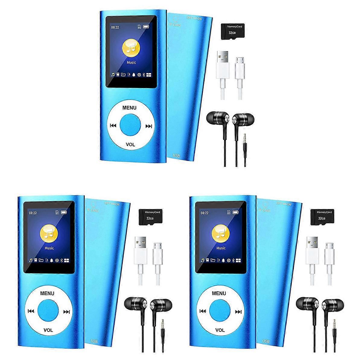MP3 Player with Bluetooth 5.0, Music Player with 32GB TF Card,(Blue)
