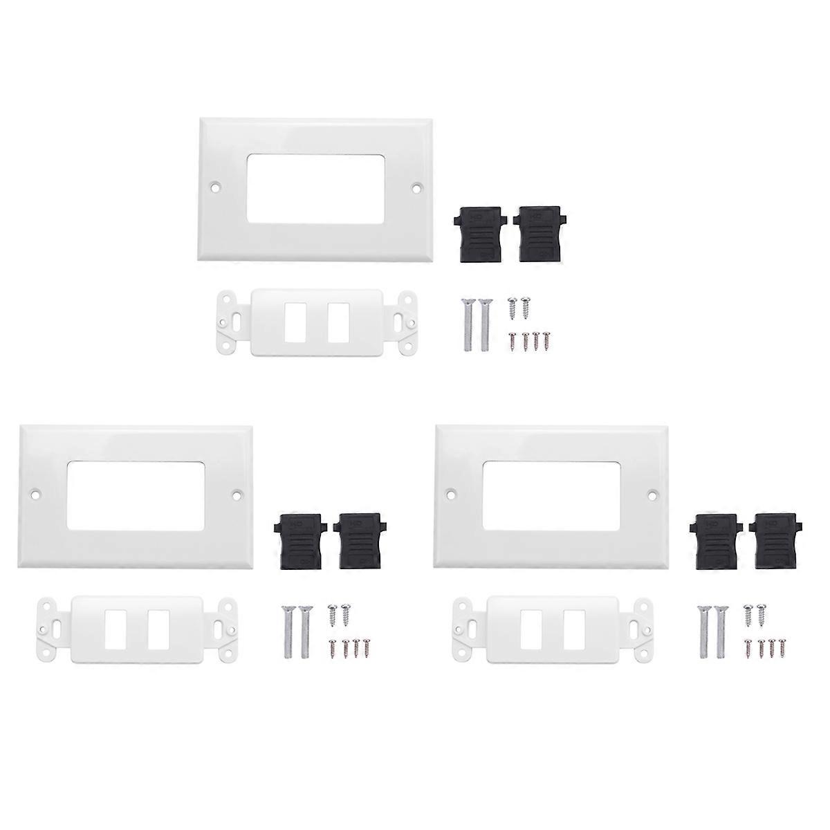  2-Ports Wall Face Plate Panel Outlet 1080p Cover Coupler Socket