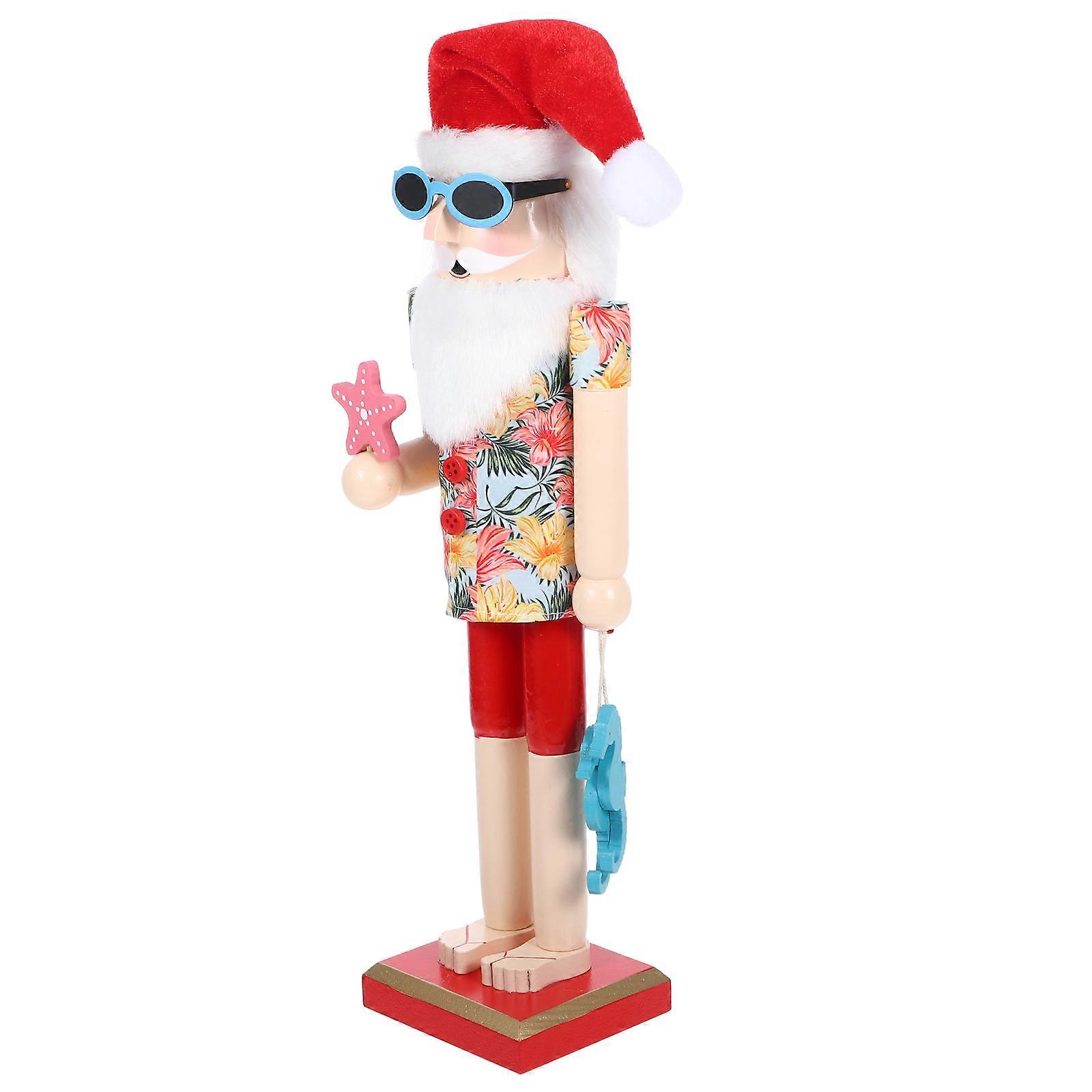 Nutcracker Figure Wooden Christmas Nutcracker Surfer Design For Christmas Decor 36.00X10.00X8.00CM Multi-Colored 1Pcs